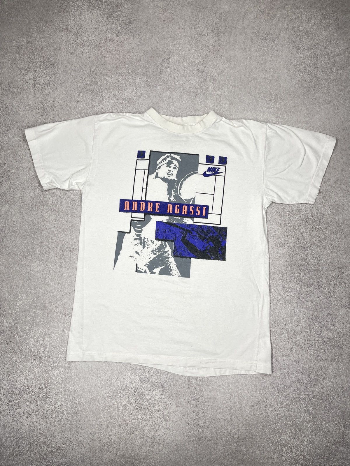 Nike Vintage 90s Nike Andre Agassi Challenge Court Tennis T Shirt Size US S / EU 44-46 / 1 - 2 Thumbnail