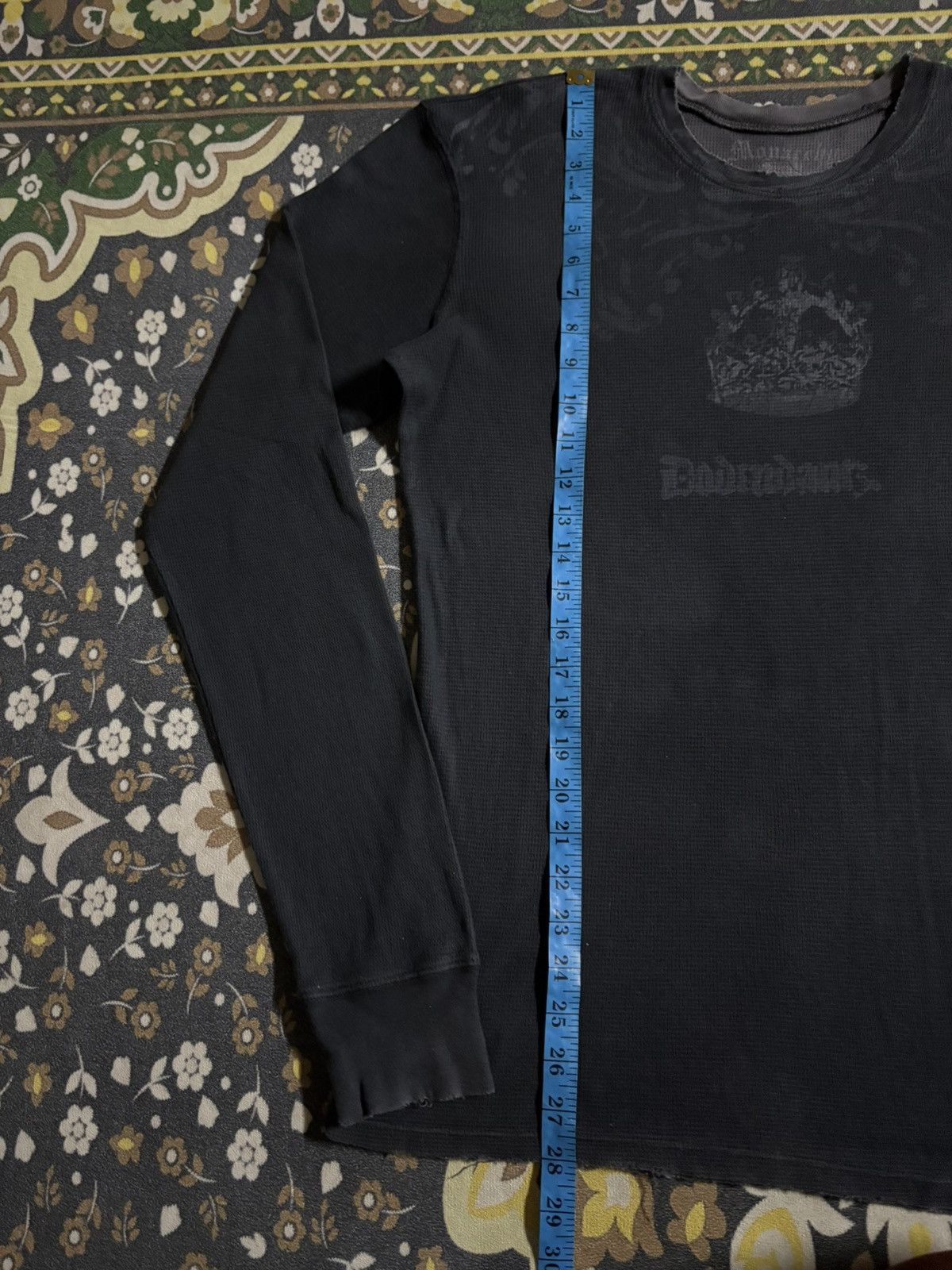 Affliction Monarchy Cross Skull Distressed Style Knit Long Sleeve Tee Size US M / EU 48-50 / 2 - 12 Thumbnail
