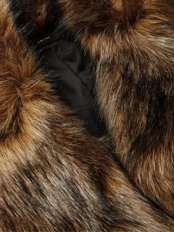 Amiri o1mle0325 Faux Fox Fur Peacoat in Brown Size US L / EU 52-54 / 3 - 4 Thumbnail