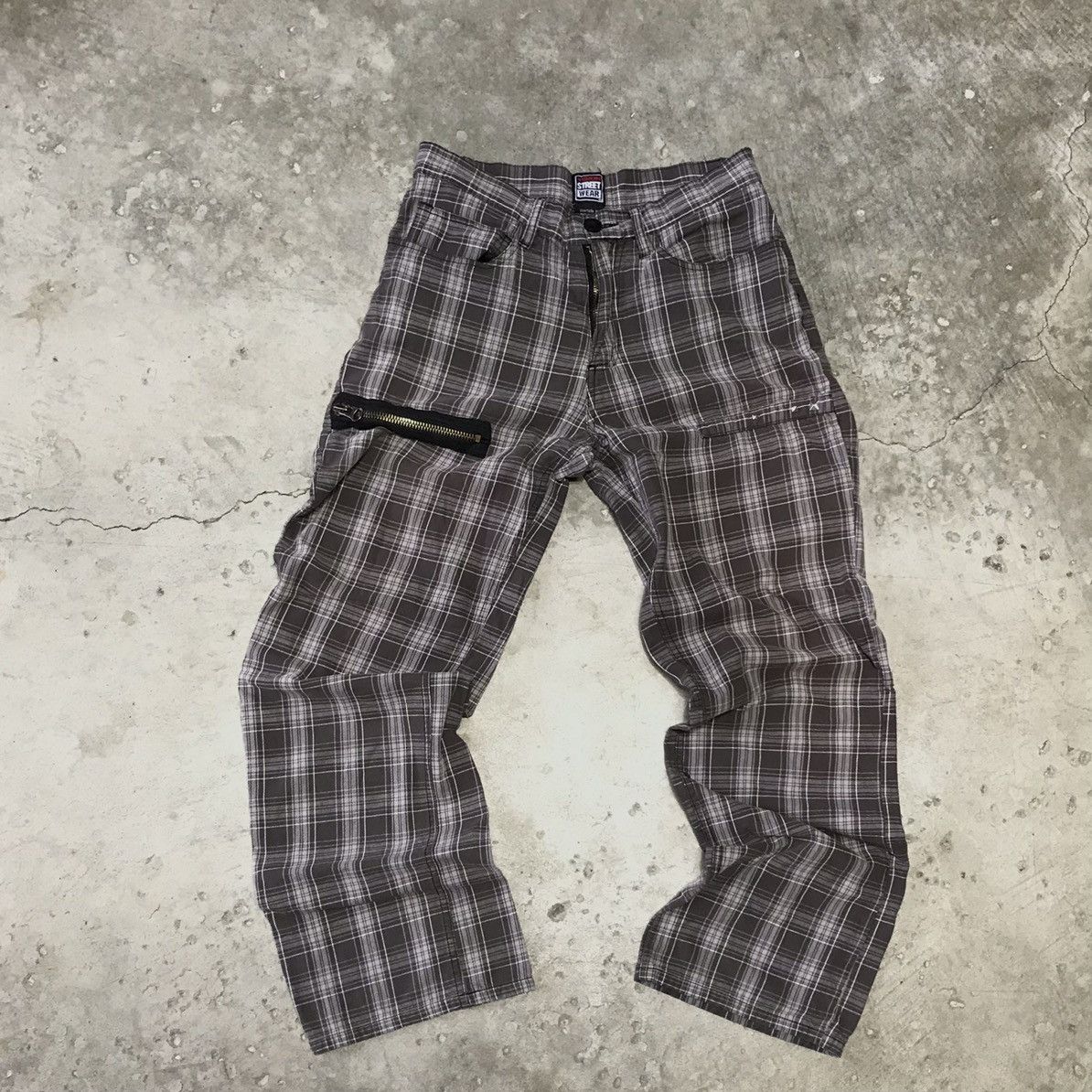 Tripp NYC × Vintage × Vision Streetwear Vintage RARE Y2K Vision Streetwear Rave Punk Plaid Pants Size US 30 / EU 46 - 1 Thumbnail