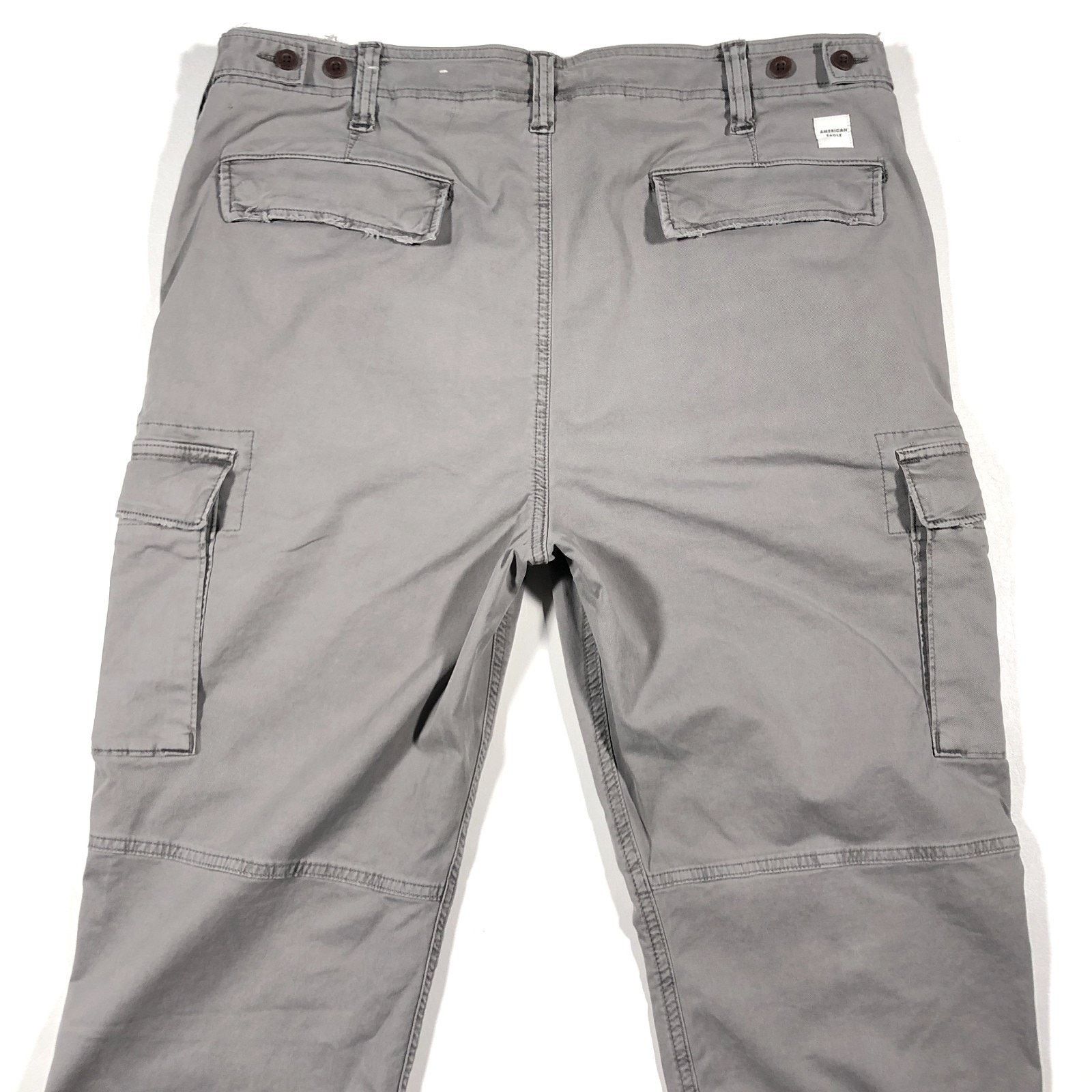 American Eagle Outfitters American Eagle Slim Lived In Cargo Utility Pants Light Grey Size US 36 / EU 52 - 9 Thumbnail