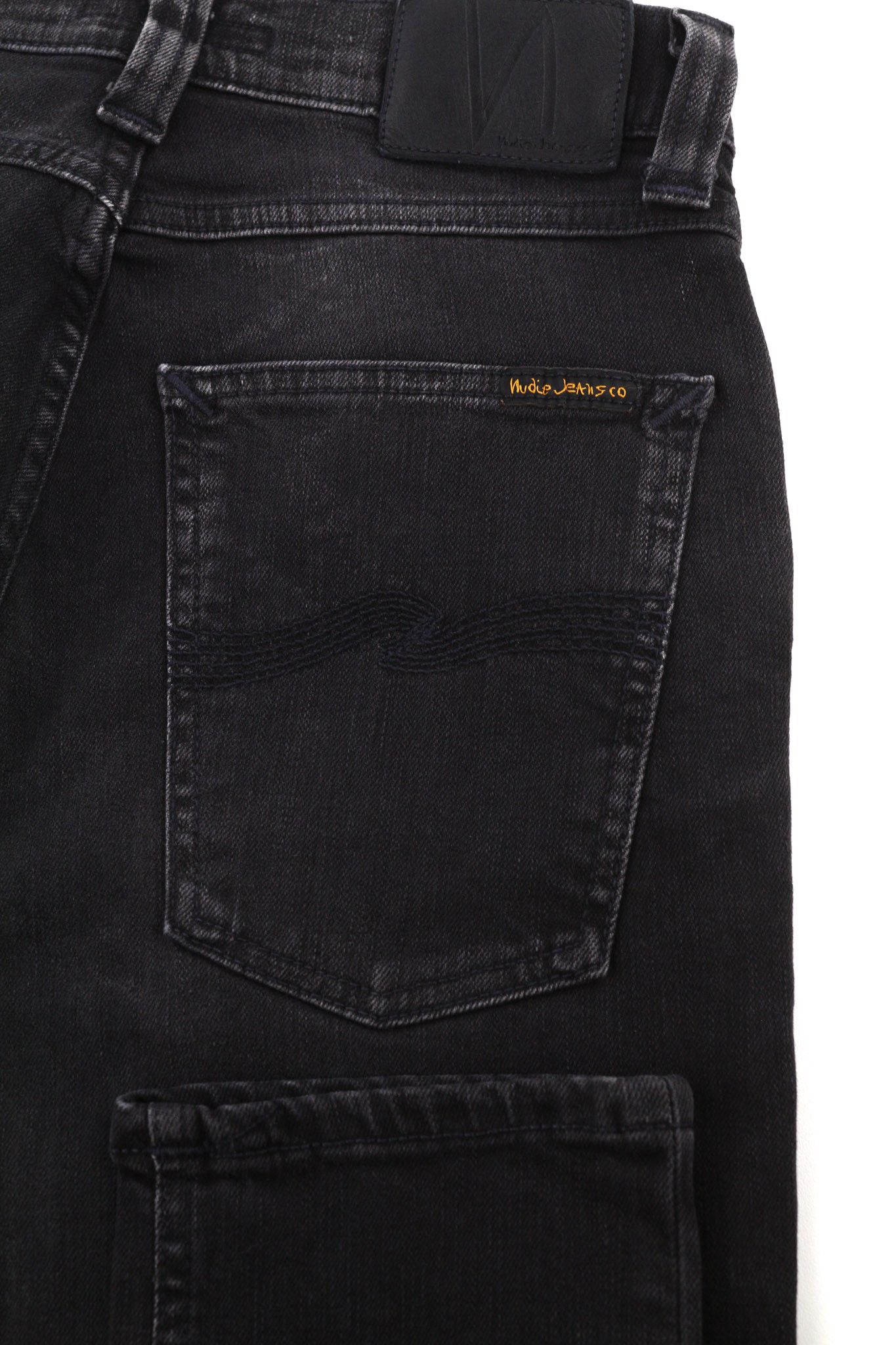 Nudie Jeans PIPE LED W27/L30 Used Black Organic Slim Fit Denim 81633 Size 27" / US 4 / IT 40 - 5 Thumbnail