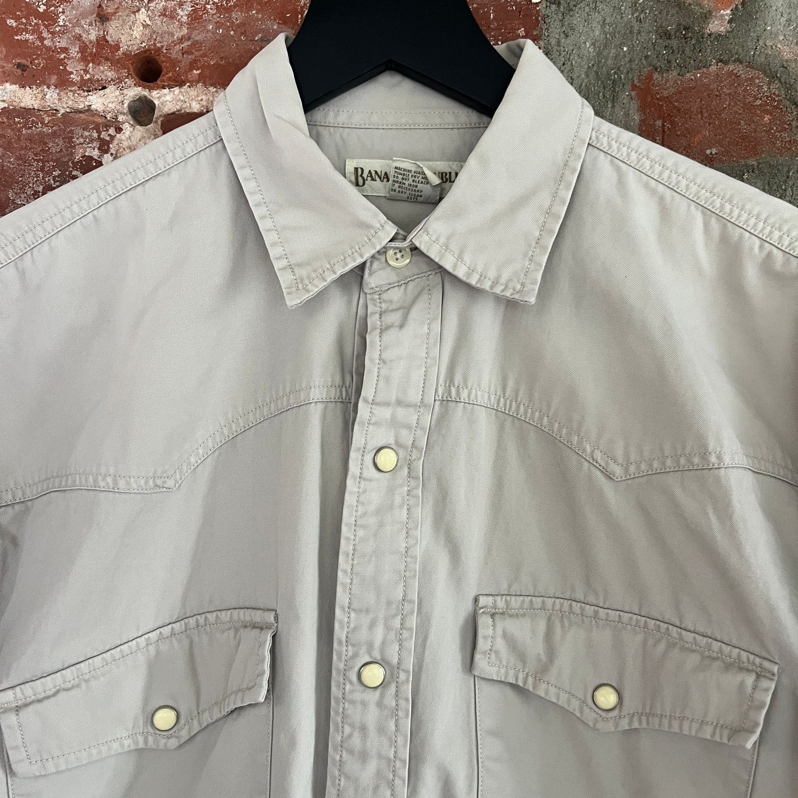 Banana Republic VTG Banana Republic Western Pearl Snap LS Shirt M 22x28 Size US M / EU 48-50 / 2 - 1 Thumbnail