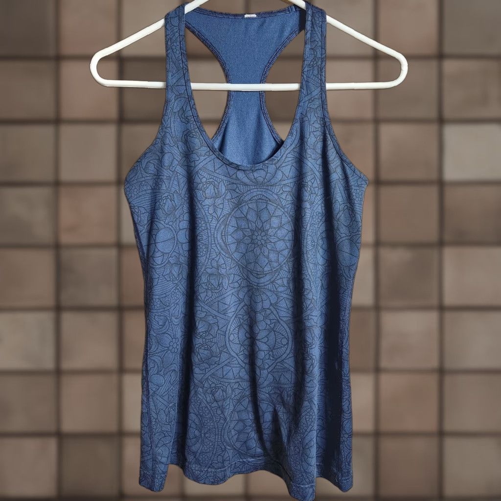 Lululemon Lululemon Womens Cool Racerback Tank Prisma Inkwell Black-Size 2 Tank Sleeveless Racerback Pullover Yoga Running Gym 2 Blue Black Womens Size ONE SIZE - 1 Thumbnail