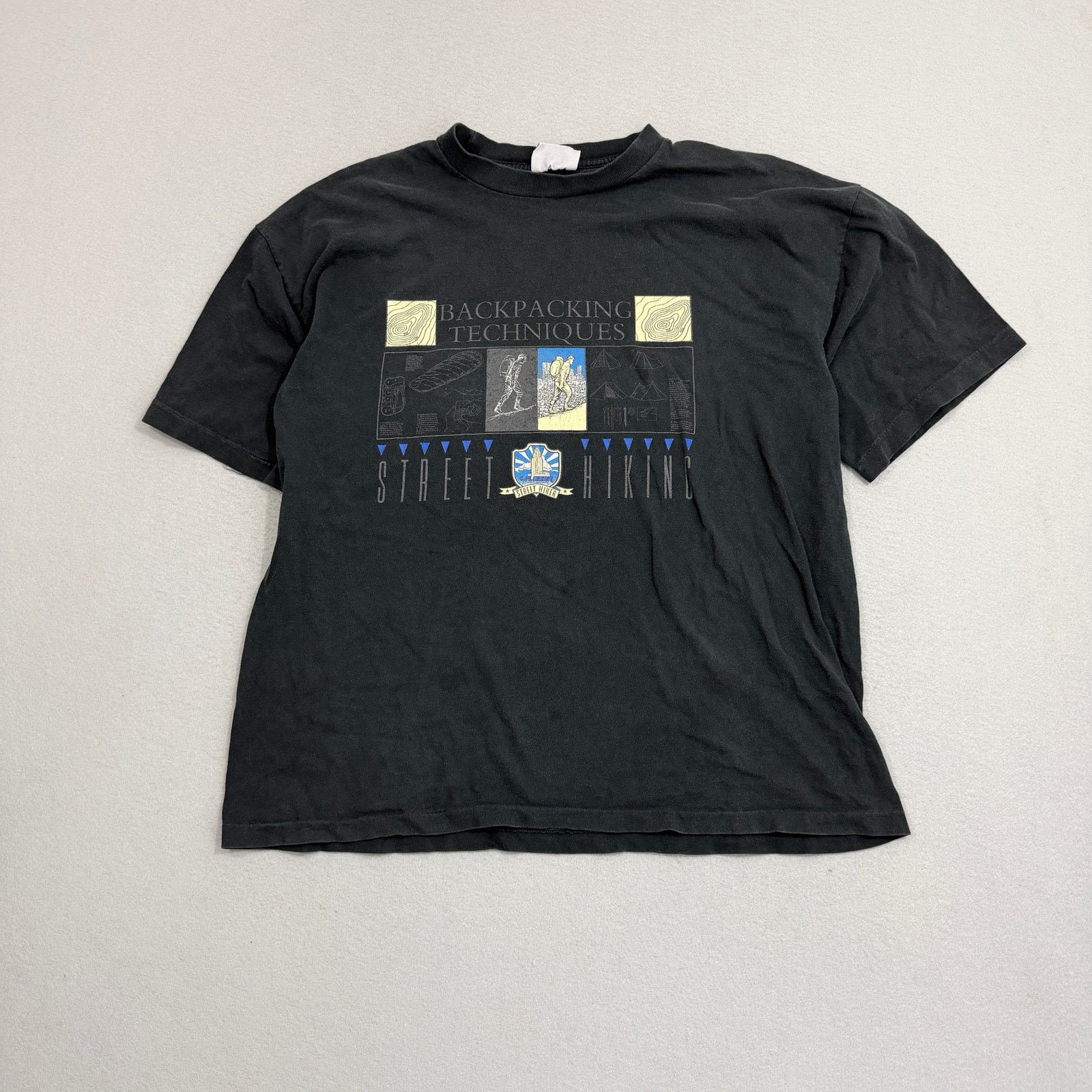 Vintage Vintage Backpacking Techniques Shirt Men's XL Black 90s Size US XL / EU 56 / 4 - 1 Thumbnail