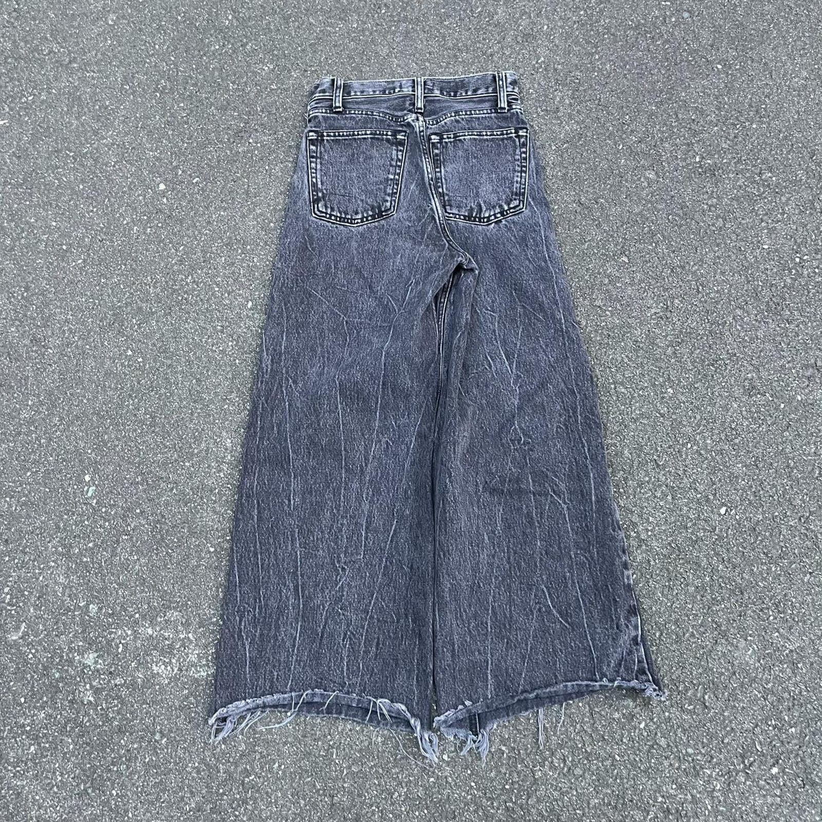 Abercrombie & Fitch × JNCO 2000s vintage rare baggy wide leg faded black abercrombie je Size 24" / US 00 / IT 34 - 4 Thumbnail