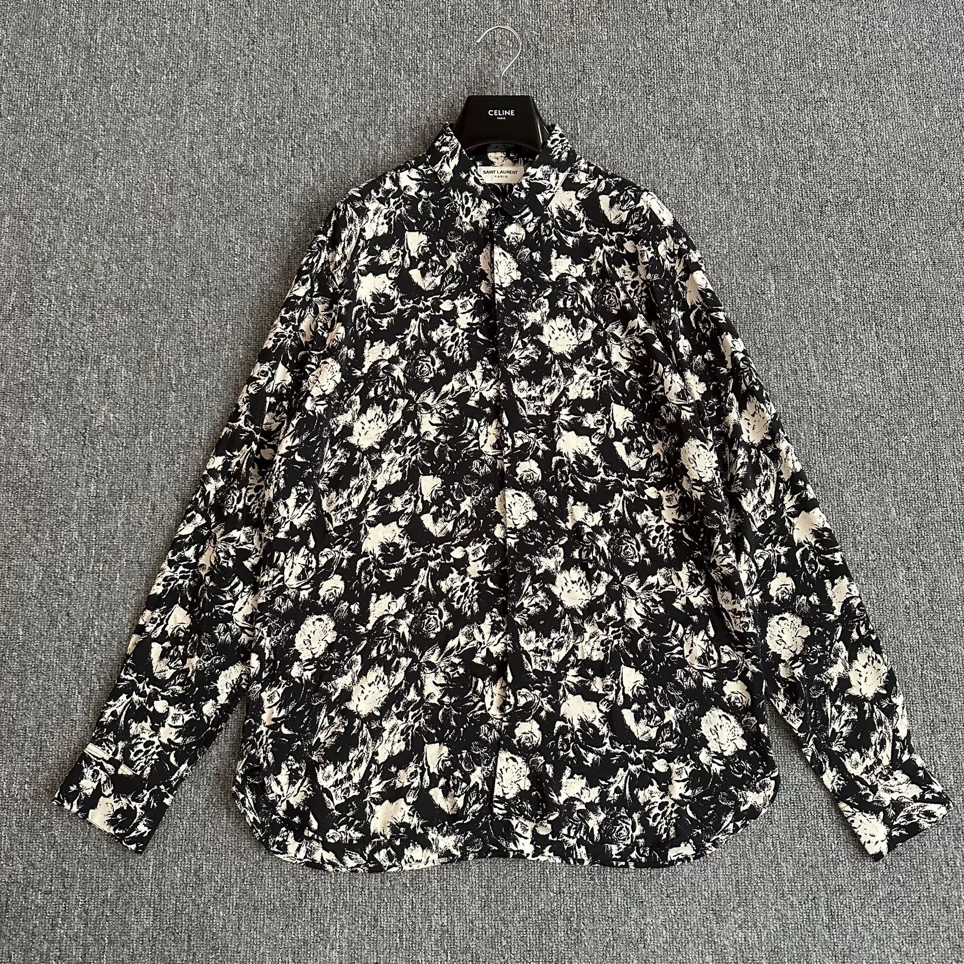 Saint Laurent Paris Saint Laurent French Rose Print Shirt Size US XXS / EU 40 - 1 Thumbnail