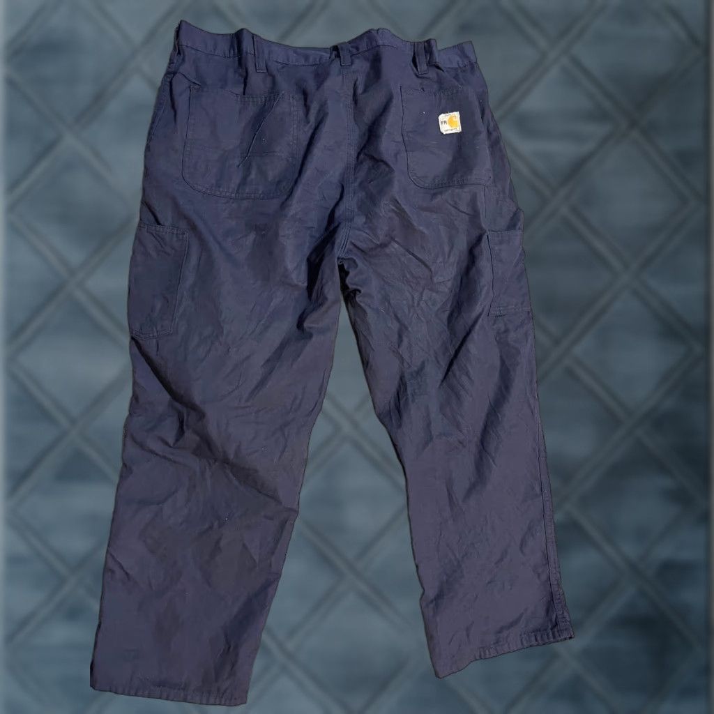Carhartt VINTAGE Carhartt Carpenter Pants 42x30 Workwear Flame-Resistant Canvas Men Navy 20s Size US 42 / EU 58 - 1 Thumbnail