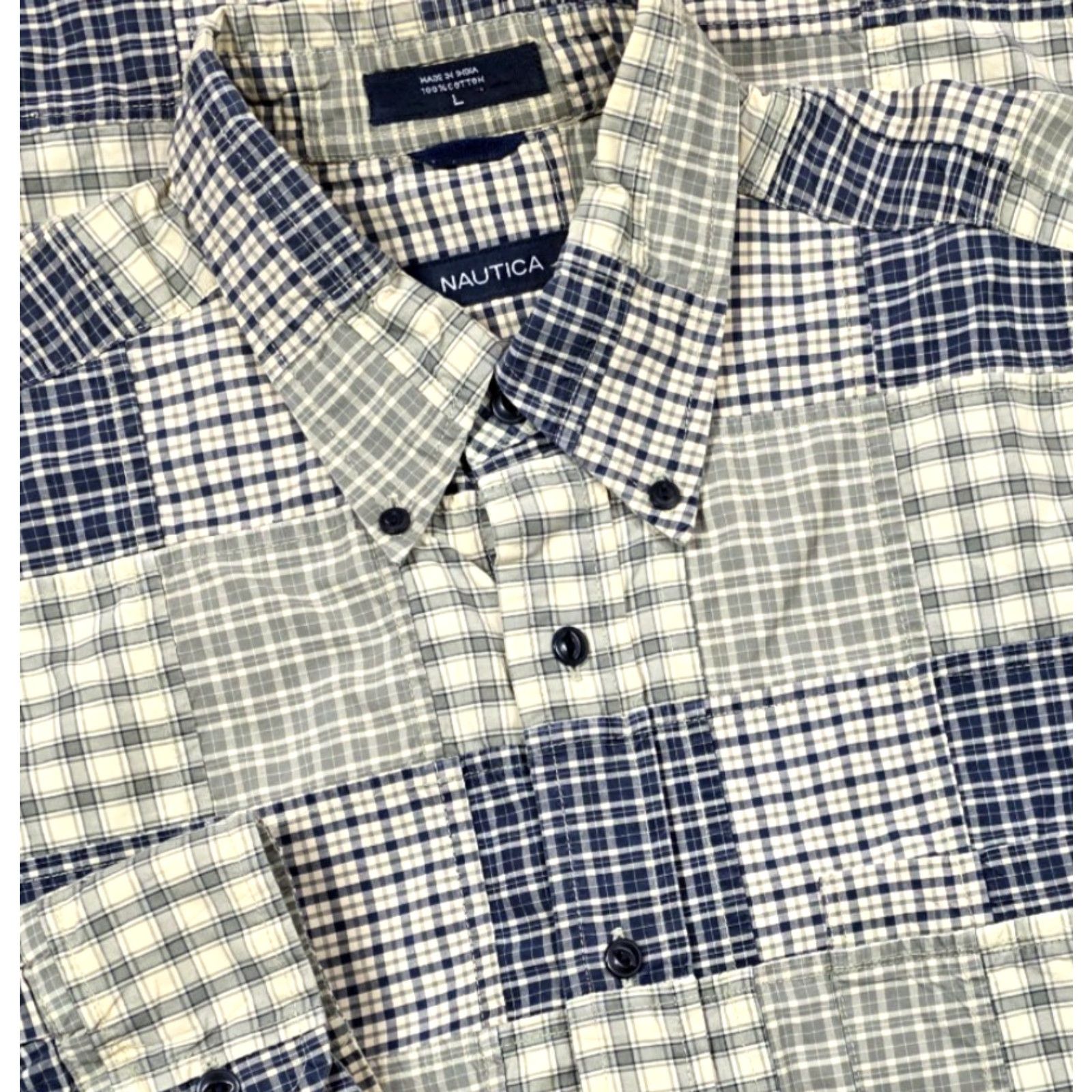 Nautica Nautica Button-Up Shirt Multicolor Madras Patchwork Long Sleeve Vtg L Men’s Shirt Size US L / EU 52-54 / 3 - 2 Thumbnail