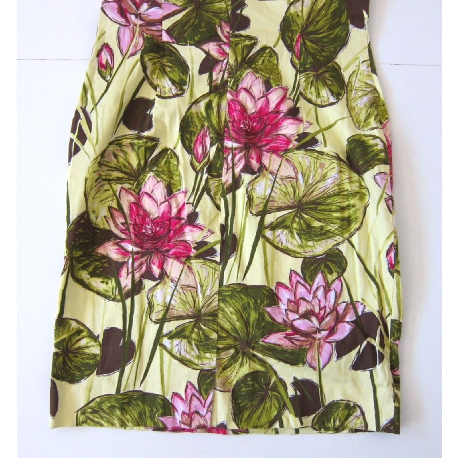 Talbots Talbots Pink Green Brown Yellow Floral Cotton Stretch A-Line Tank Dress 4 Womens Shirt Size S / US 4 / IT 40 - 7 Thumbnail