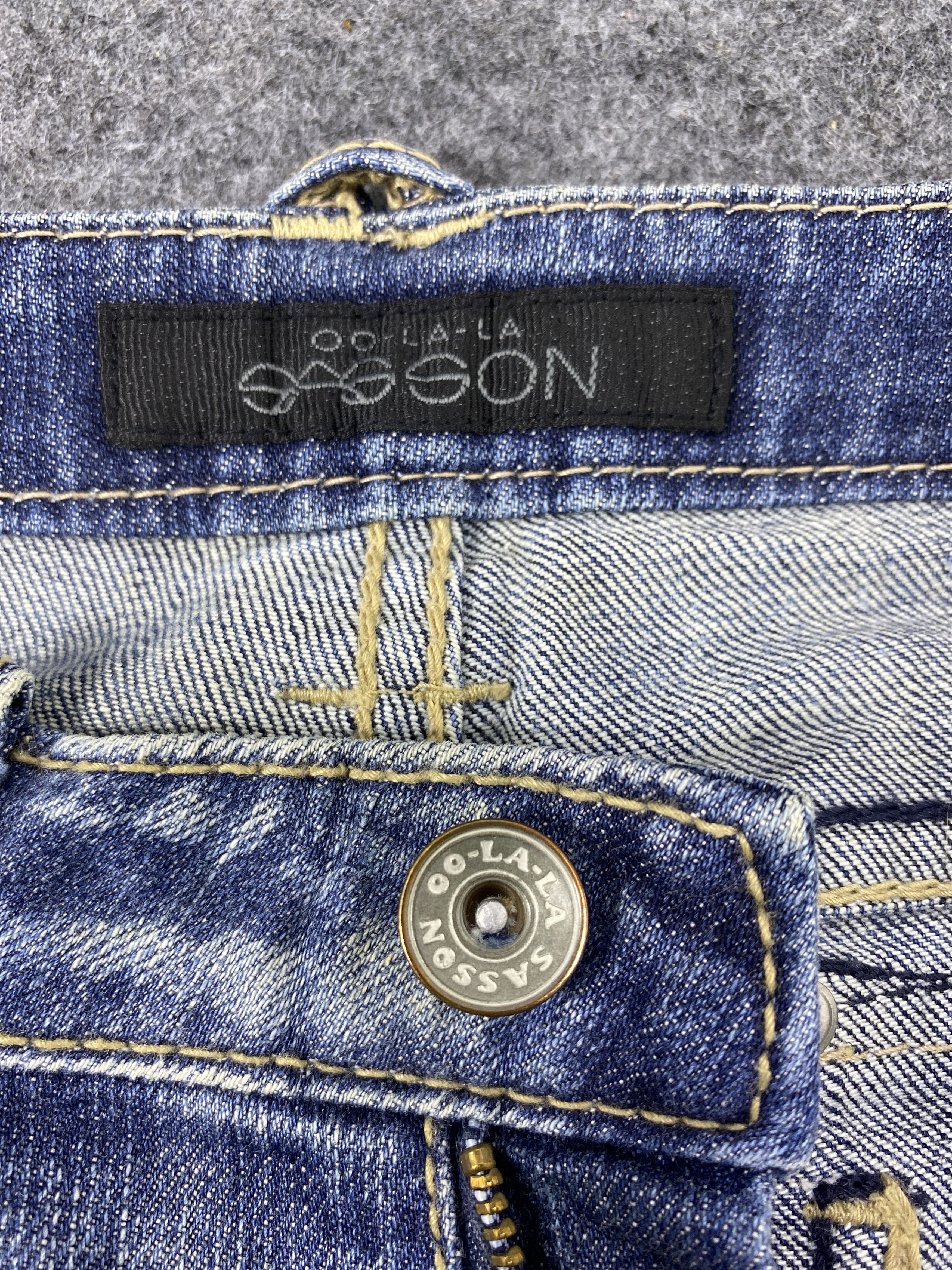 Japanese Brand OO La - La Sasson Blue Wash Flare Jeans - J998 Size 27" / US 4 / IT 40 - 7 Thumbnail