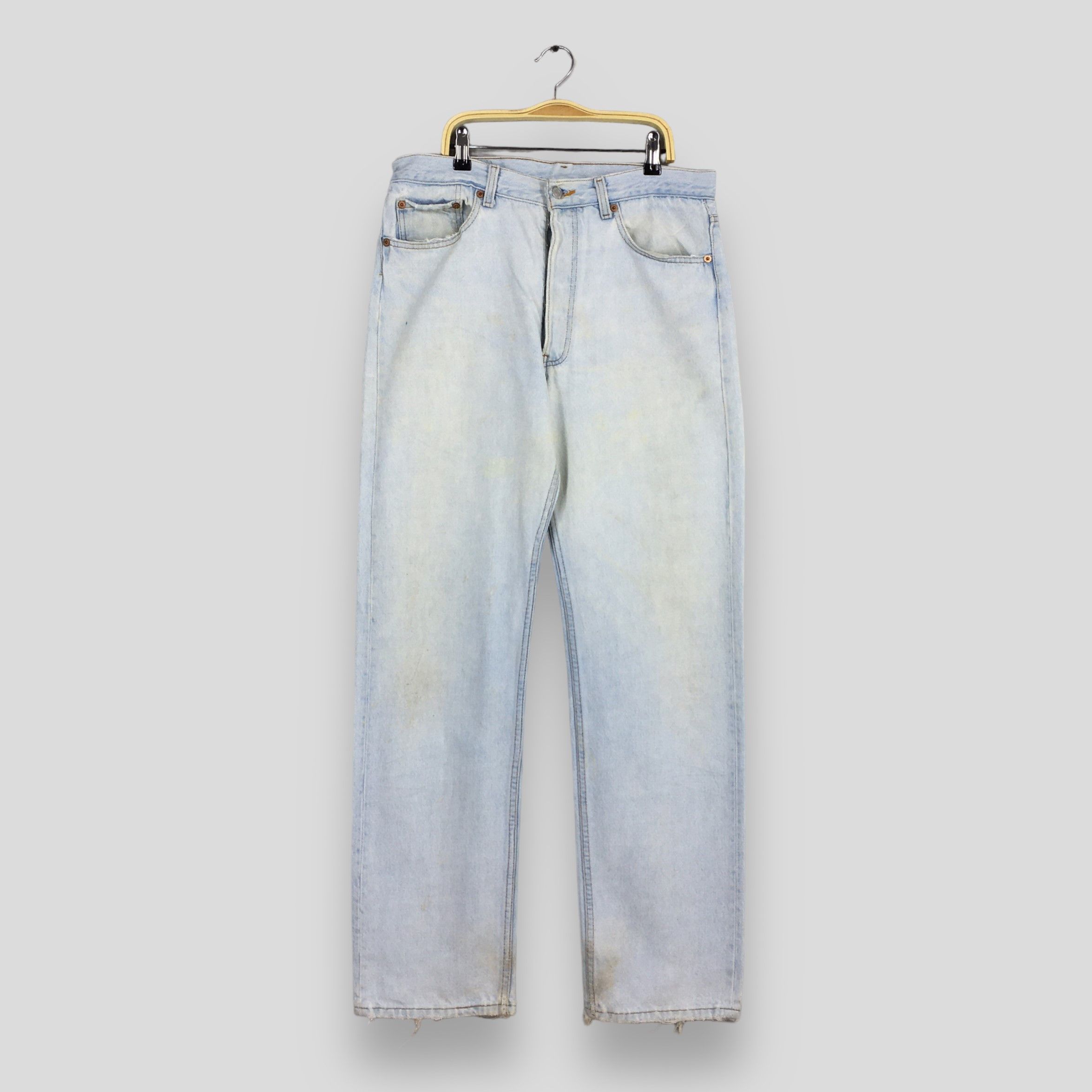 image of Size 32X32.5 Vintage 90's Levi's 501 Faded Blue Jeans, Men's