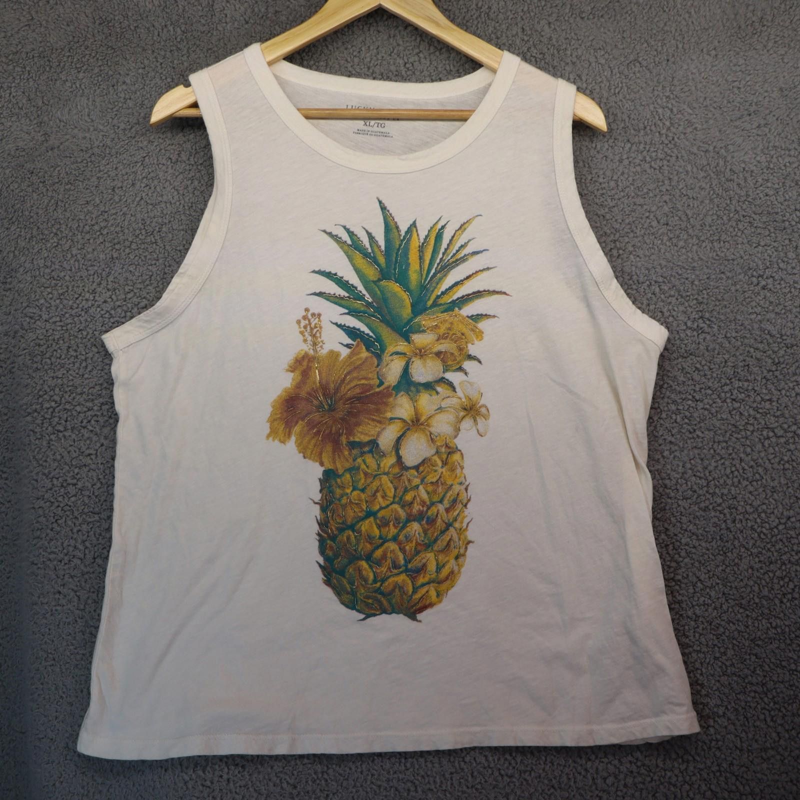 Lucky Brand Lucky Brand Women 1X Tank Top White Pineapple Size XL / US 12-14 / IT 48-50 - 1 Thumbnail