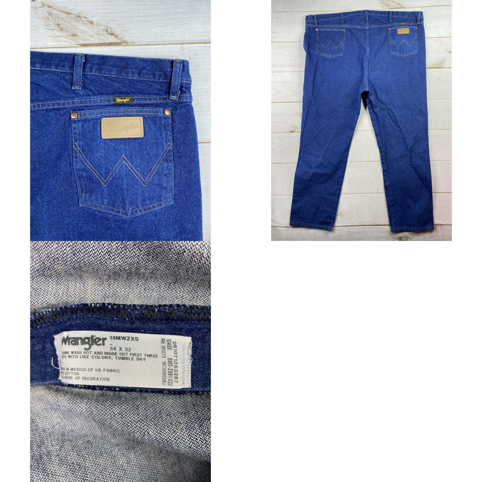 Wrangler VINTAGE Wrangler 13MWZ Jeans 54x32 Cowboy Cut Dark Wash Western Ranch Rodeo Work Y2K Size US 38 / EU 54 - 8 Thumbnail