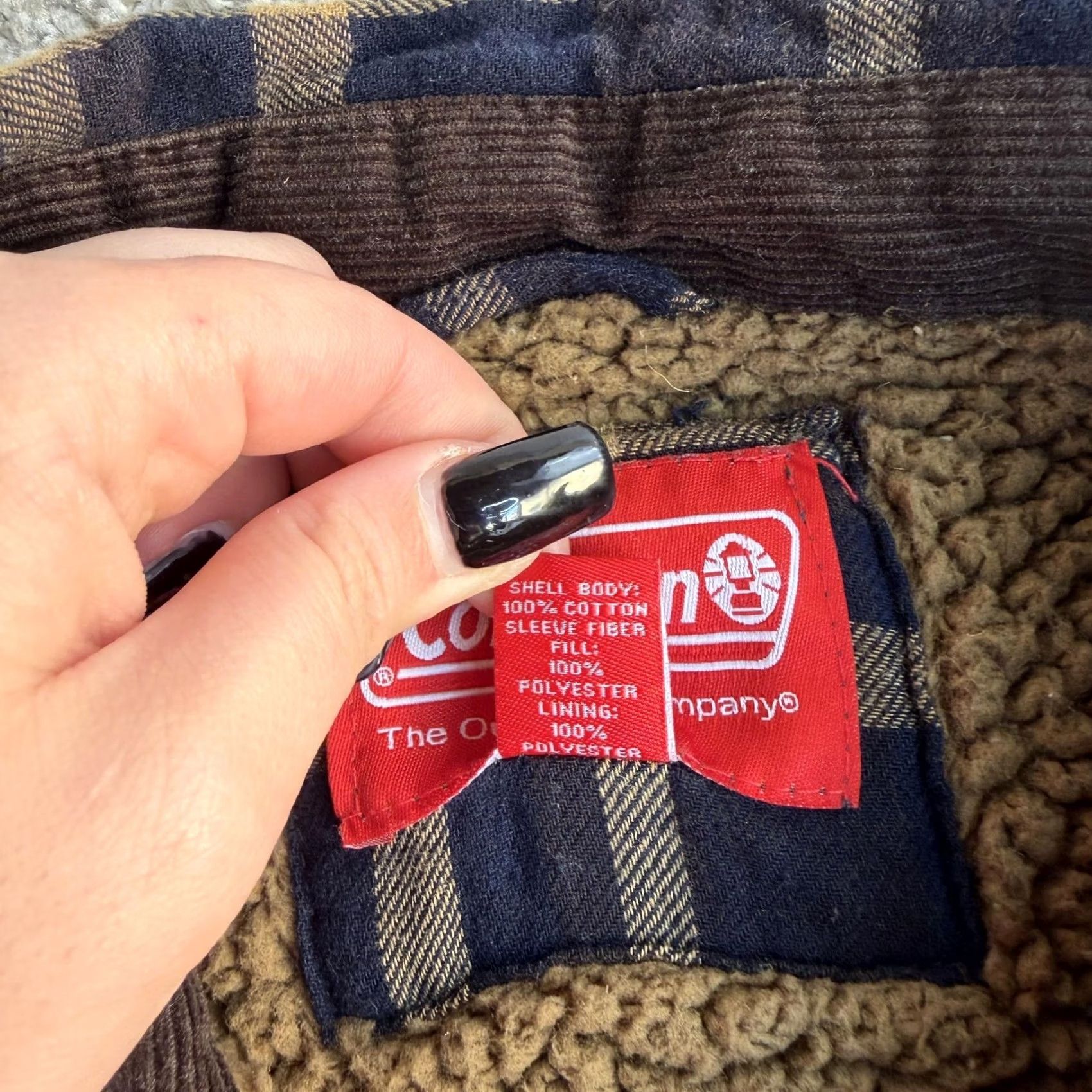 Vintage Coleman Shirt Jacket Mens M Blue Plaid Flannel Sherpa Lined Outdoor Hiking Casual Workwear Quilted Button Front Cuff Pockets Size US M / EU 48-50 / 2 - 5 Thumbnail