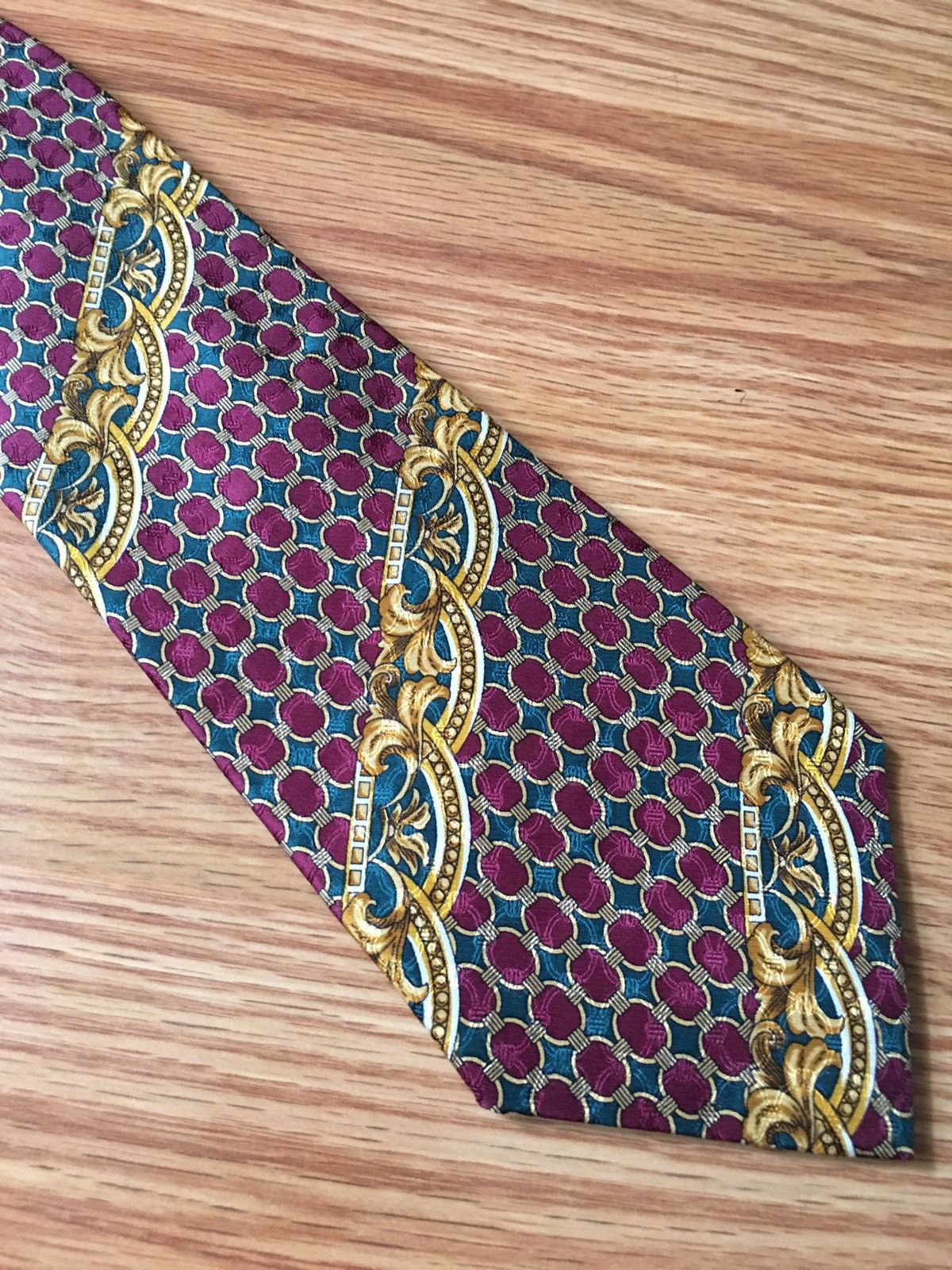 Christian Dior Monsieur × Dior × Vintage Christian Dior Red Vintage Jacquard Silk Mens Neck Tie Size ONE SIZE - 3 Thumbnail