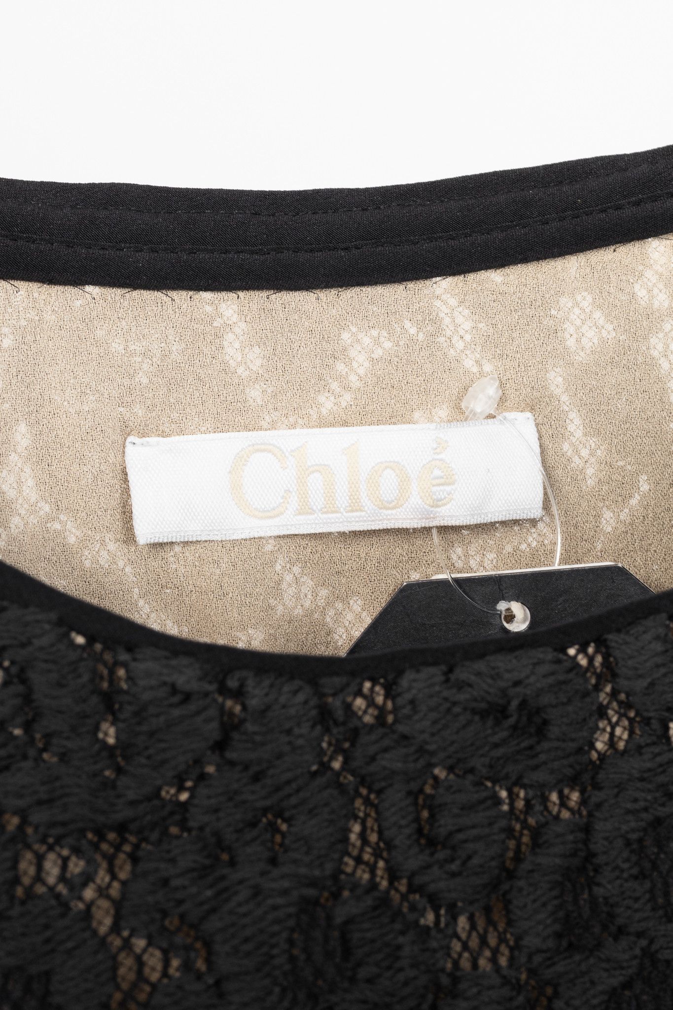 Chloe Chloe AW12 Black Macrame-Lace Floral-Applique Mini Dress Size S / US 4 / IT 40 - 4 Thumbnail