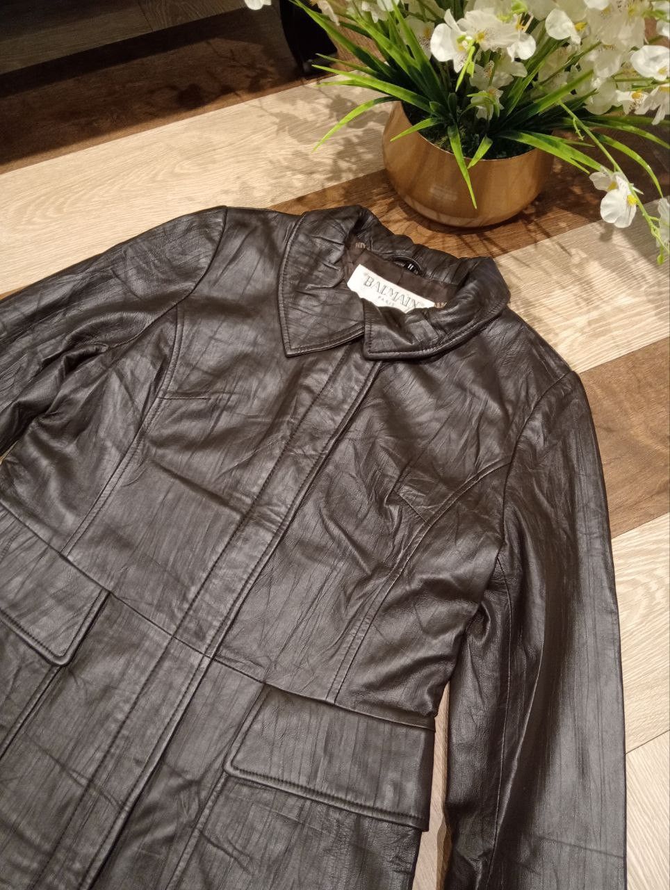 Balmain VINTAGE BALMAIN LONG LEATHER JACKET - SIZE 11 Size S / US 4 / IT 40 - 4 Thumbnail