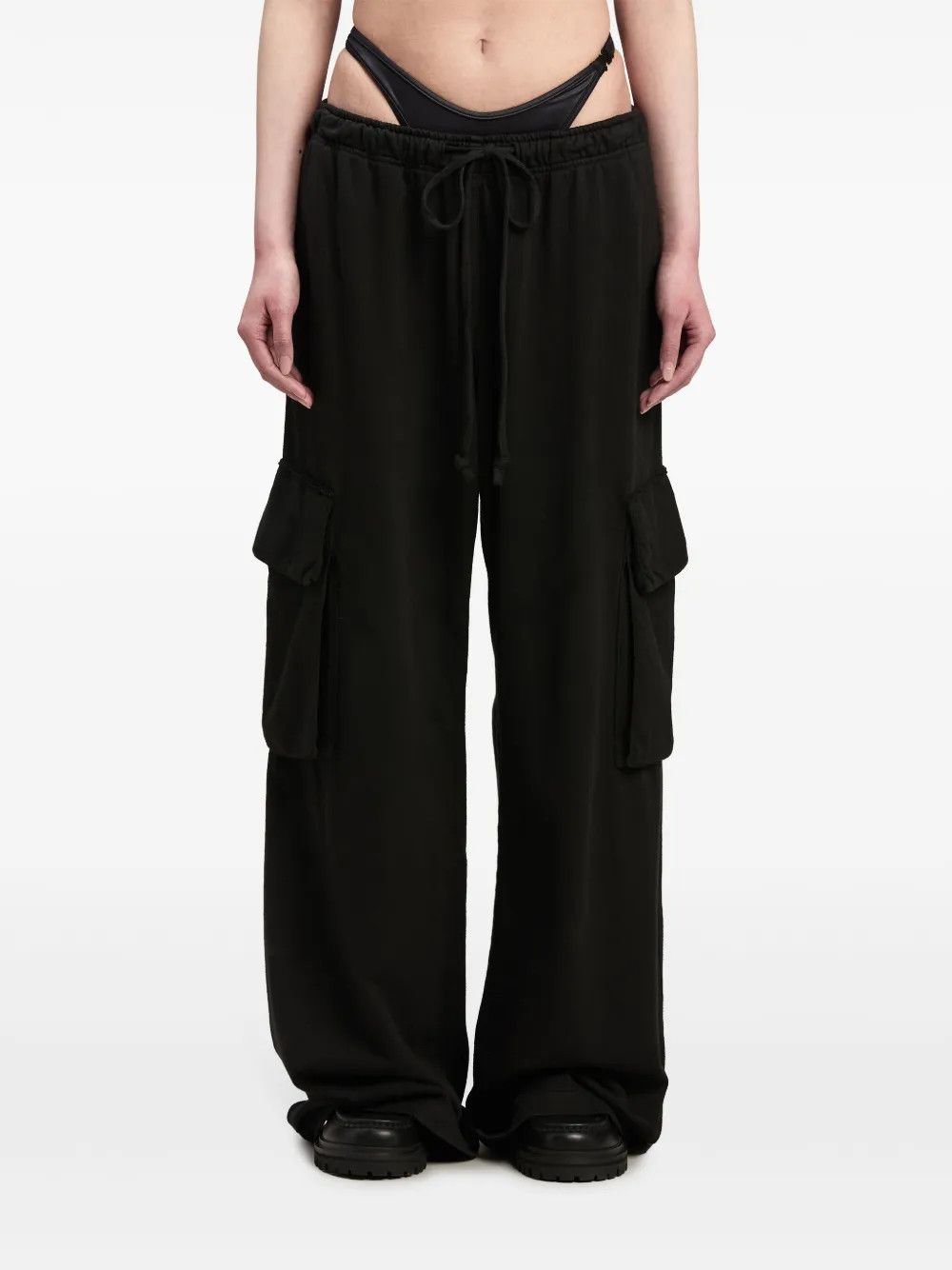 Palm Angels o1y1125 Cargo Sweatpant in Black Size 28" / US 6 / IT 42 - 2 Thumbnail