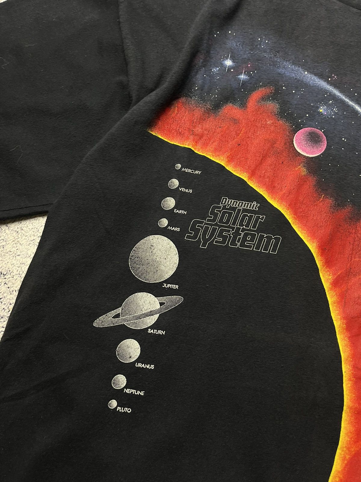 Vintage 1990 Vintage Peter Kull Solar System Graphic T-Shirt 90s Size US XL / EU 56 / 4 - 12 Thumbnail