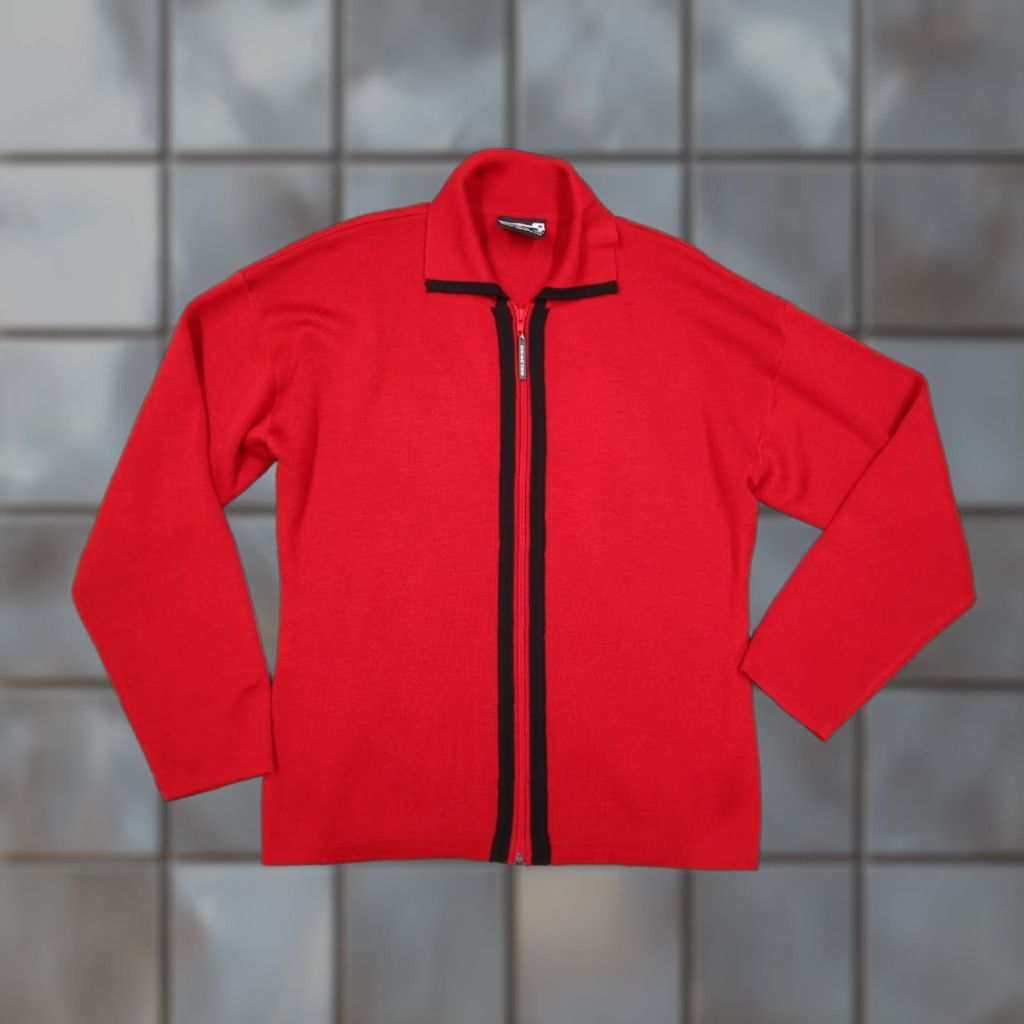 Vintage VINTAGE Demetre Cardigan Sweater Women L Red Wool Blend Full Zip 80s Ski Bohemian Retro Logo Sleeve Pattern Solid Red Womens L Size L / US 10 / IT 46 - 1 Thumbnail