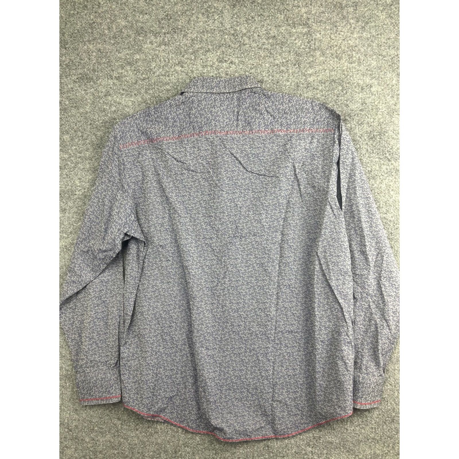 BUGATCHI Bugatchi ShirtMens XL Gray Floral Long Sleeve Button Front Cotton Casual Size US XL / EU 56 / 4 - 7 Thumbnail