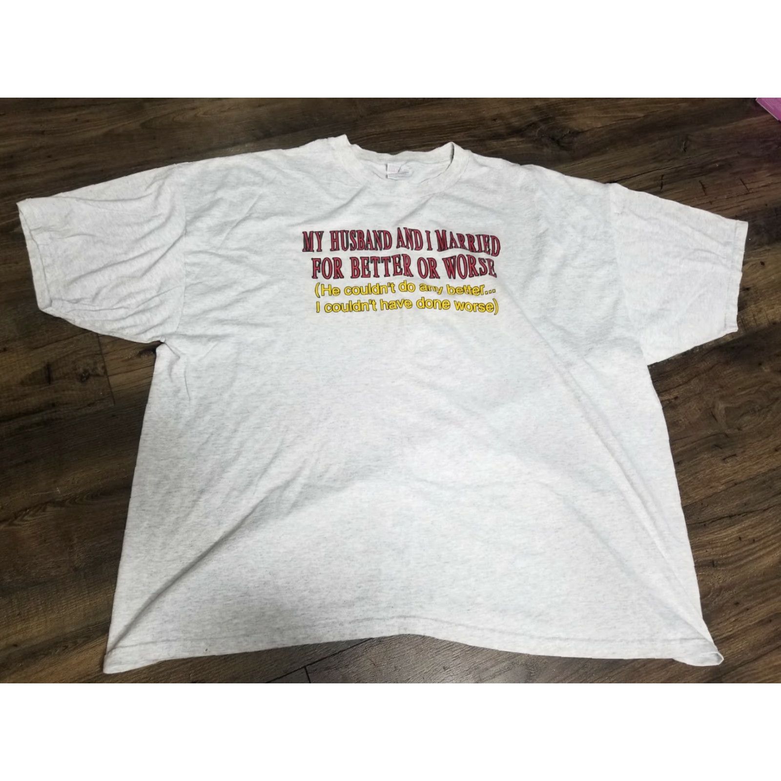 Vintage VINTAGE Mens 3XL My Husband Couldn't Do Better Marriage Funny T-Shirt Size US XXL / EU 58 / 5 - 3 Thumbnail
