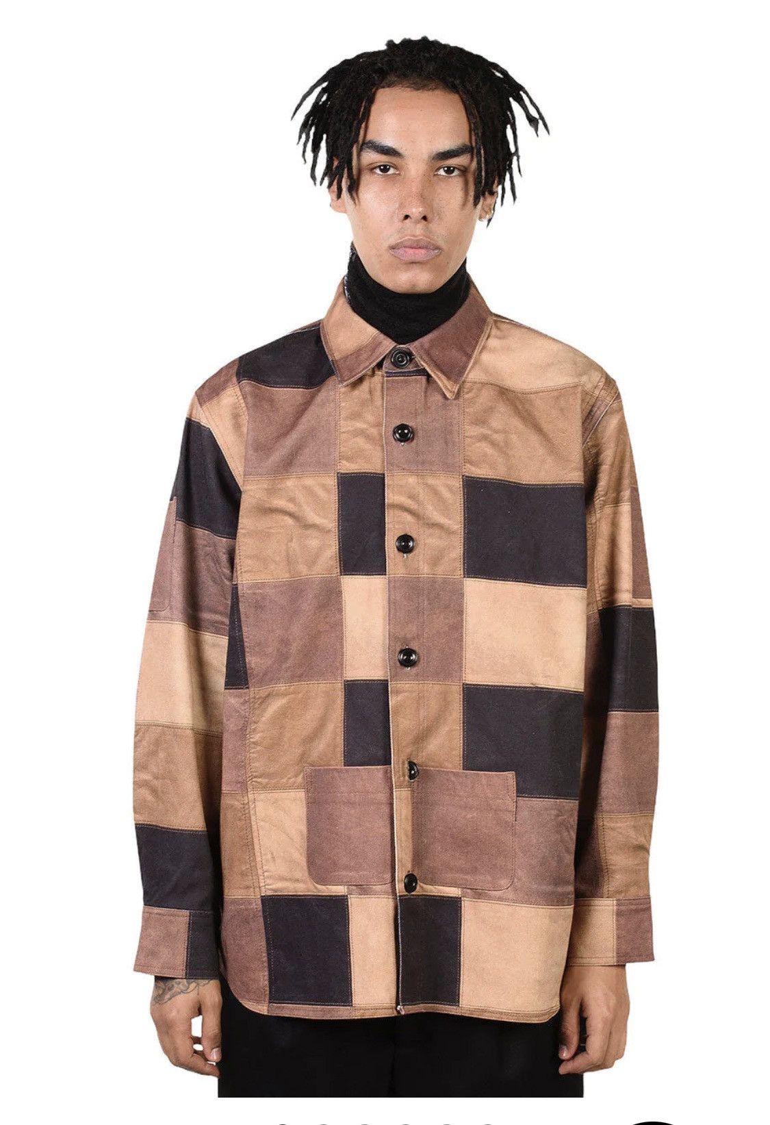 Andersson Bell × Designer Andersson Bell leather patchwork print shirt Size US S / EU 44-46 / 1 - 1 Thumbnail
