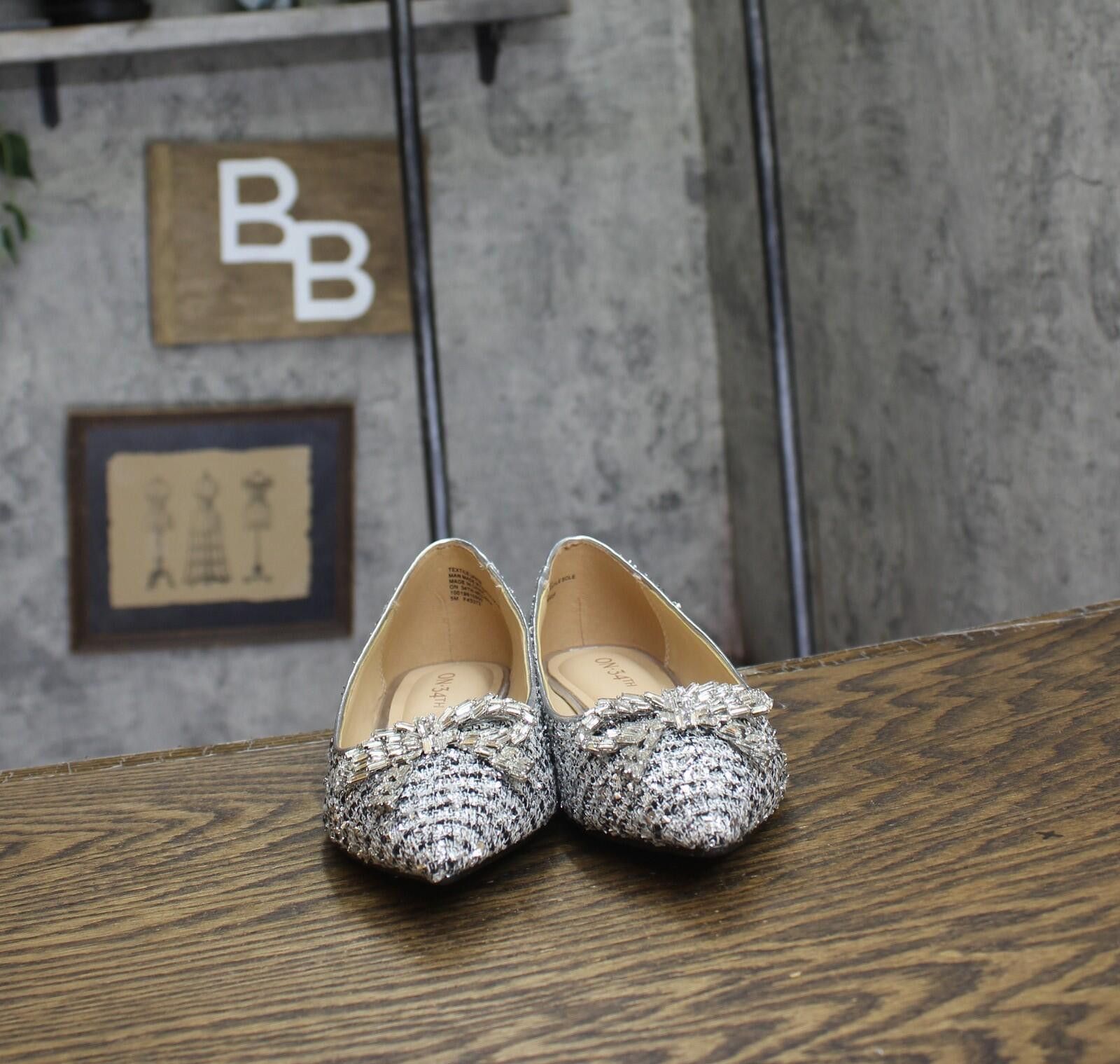 Other Nwt On 34th Bow Flats 10019810900 Silver Tweed Gray 5m Size US 5 / IT 35 - 3 Thumbnail