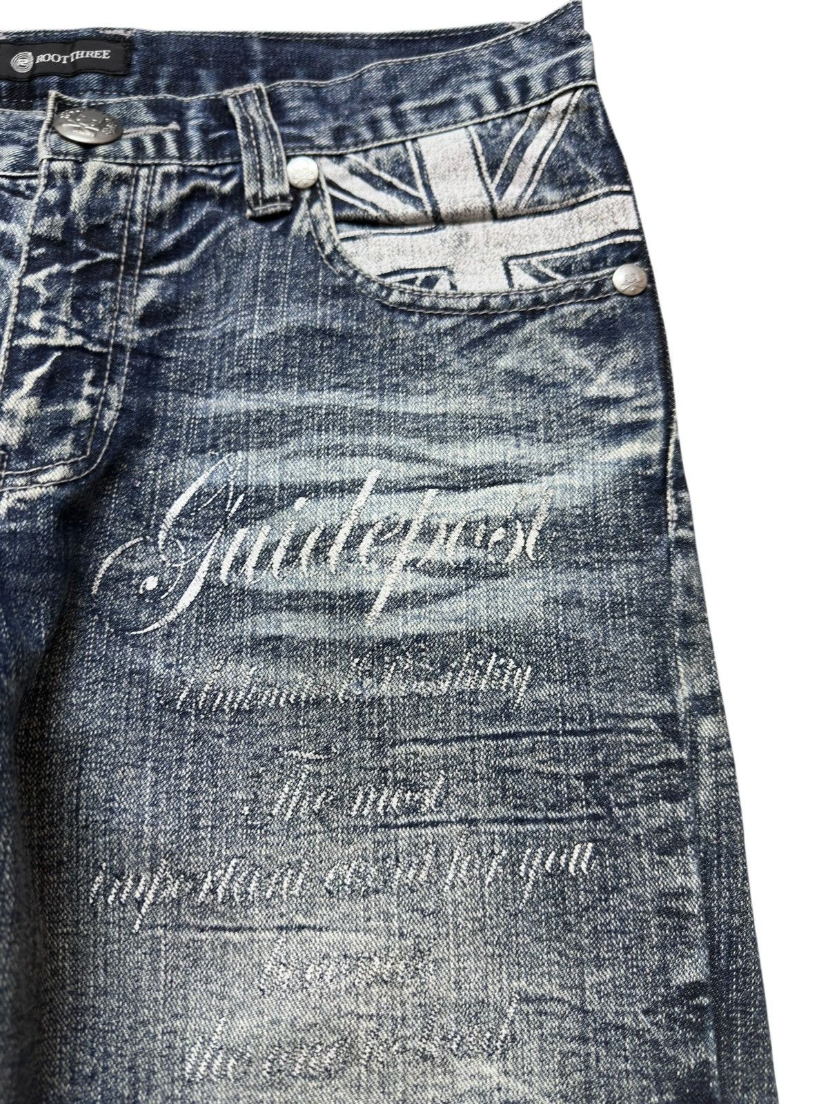 POST ARCHIVE FACTION (PAF) Vintage Root Three Styles Skulls Hints Distressed Denim Size US 33 - 5 Thumbnail