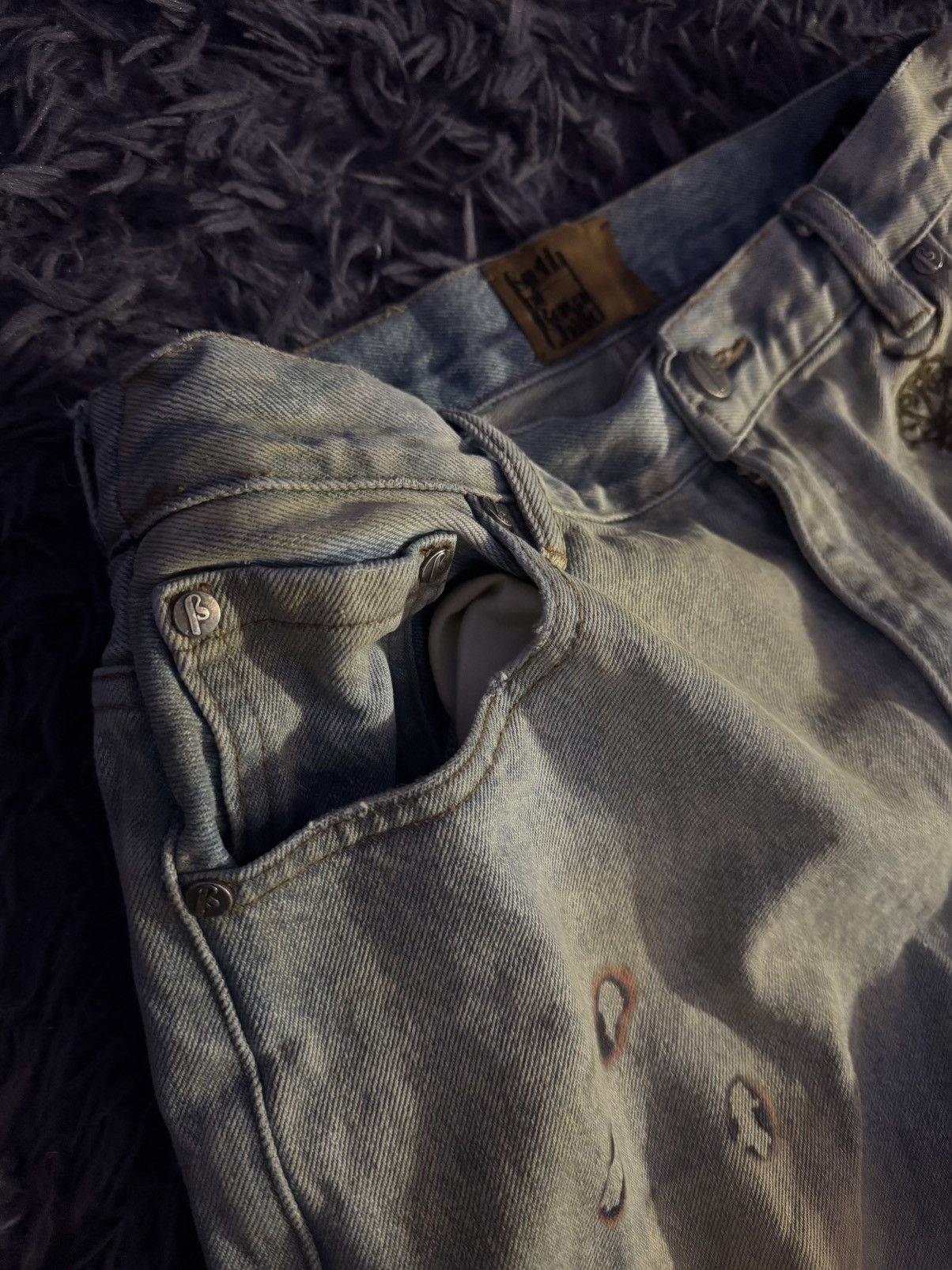 Birth of Royal Child BIRTH OF A ROYAL CHILD DIRTY WASHED BAGGY JEANS Size US 30 / EU 46 - 4 Thumbnail