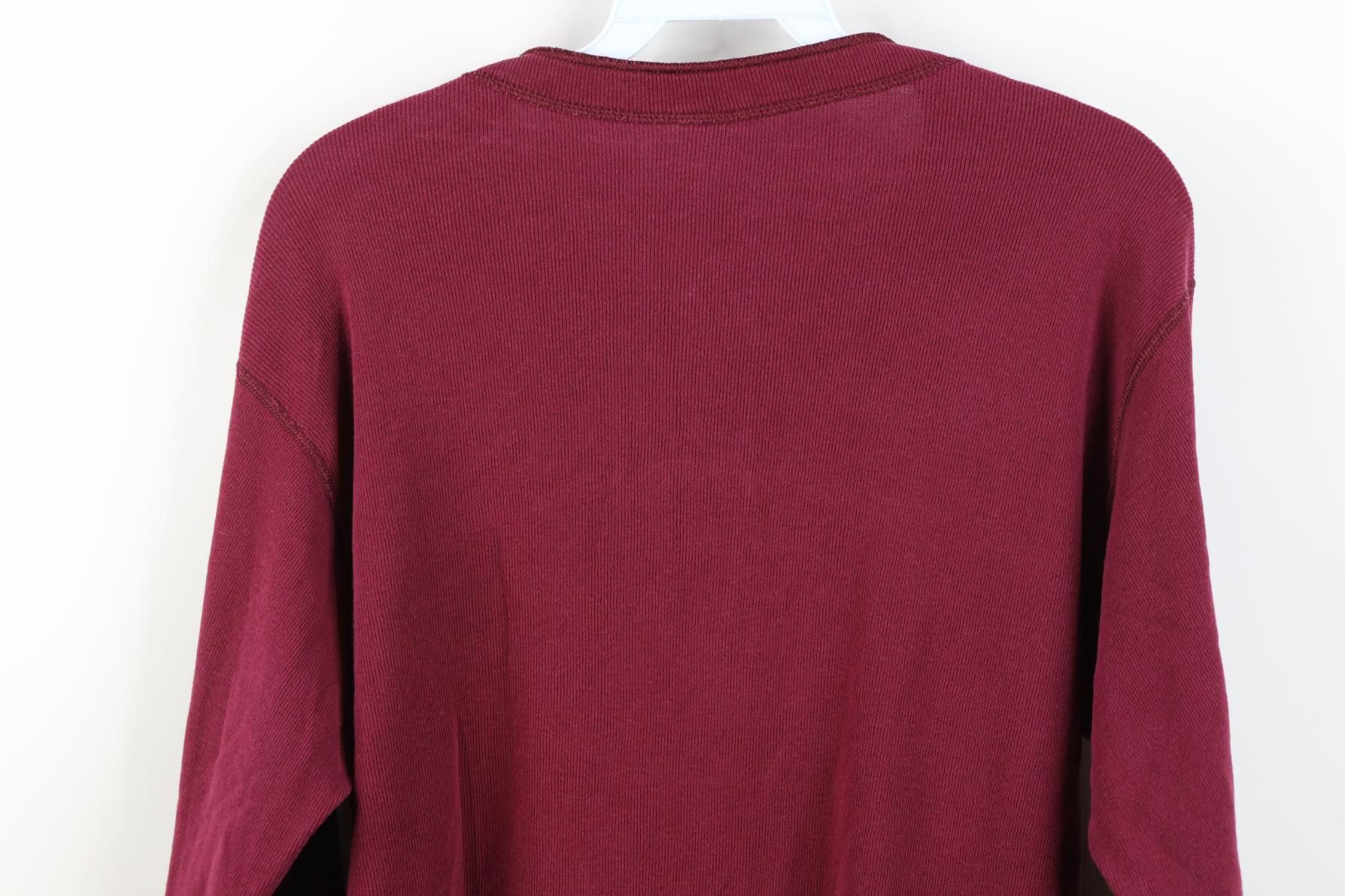 Vintage Vintage 90s Streetwear Ribbed Knit Henley T-Shirt Red Size US M / EU 48-50 / 2 - 11 Thumbnail