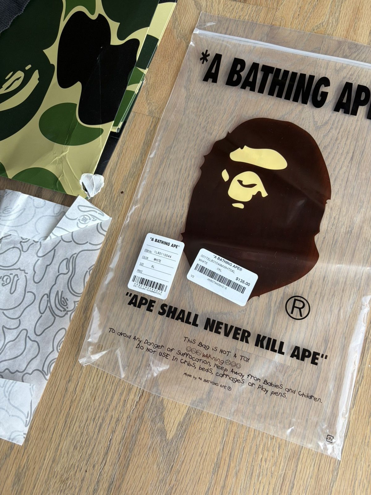 Bape Bape Japanese Cloud Camo College Tee Size XL Size US XL / EU 56 / 4 - 7 Thumbnail