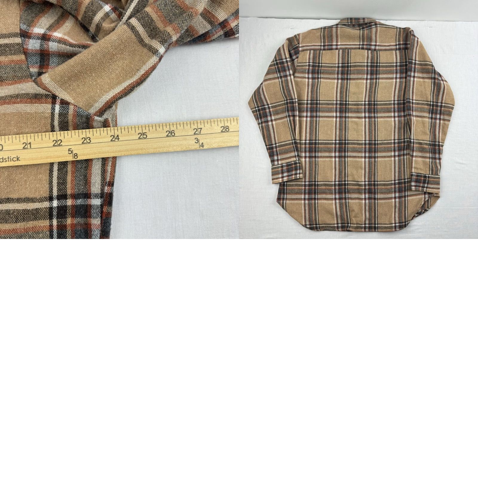Vintage VINTAGE Ponderosa Flannel Shirt Mens Large Brown Plaid Linen Wool Blend 80s 90s Shirt Regular Button-Up Size US L / EU 52-54 / 3 - 8 Thumbnail