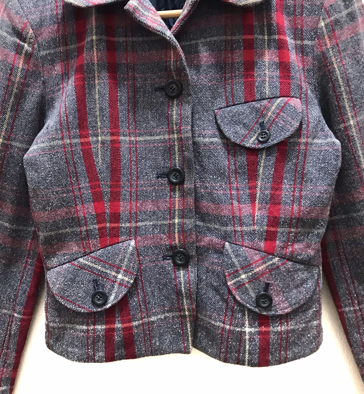 Hysteric Glamour Vintage Hysteric Glamour Plaid Cropped Wool Jacket Japanese Size US S / EU 44-46 / 1 - 6 Thumbnail