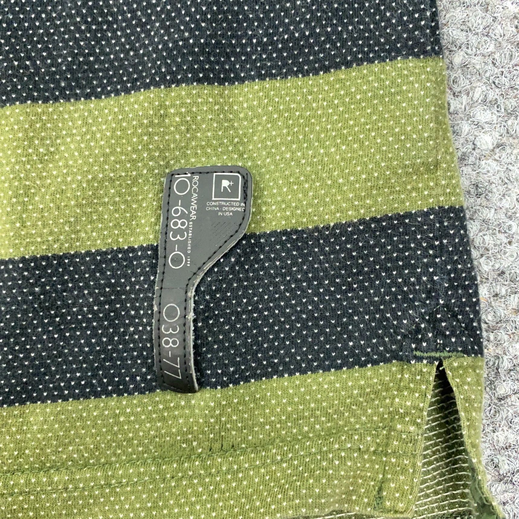 Rocawear VINTAGE Rocawear Polo Shirt Mens Large Green Striped 90s Grunge Hip Hop Mens Size US L / EU 52-54 / 3 - 4 Thumbnail
