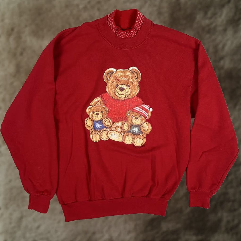 Vintage VINTAGE Gopher Sport Sweatshirt Womens M Red Teddy Bear Christmas Mock Neck 90s Size M / US 6-8 / IT 42-44 - 1 Thumbnail
