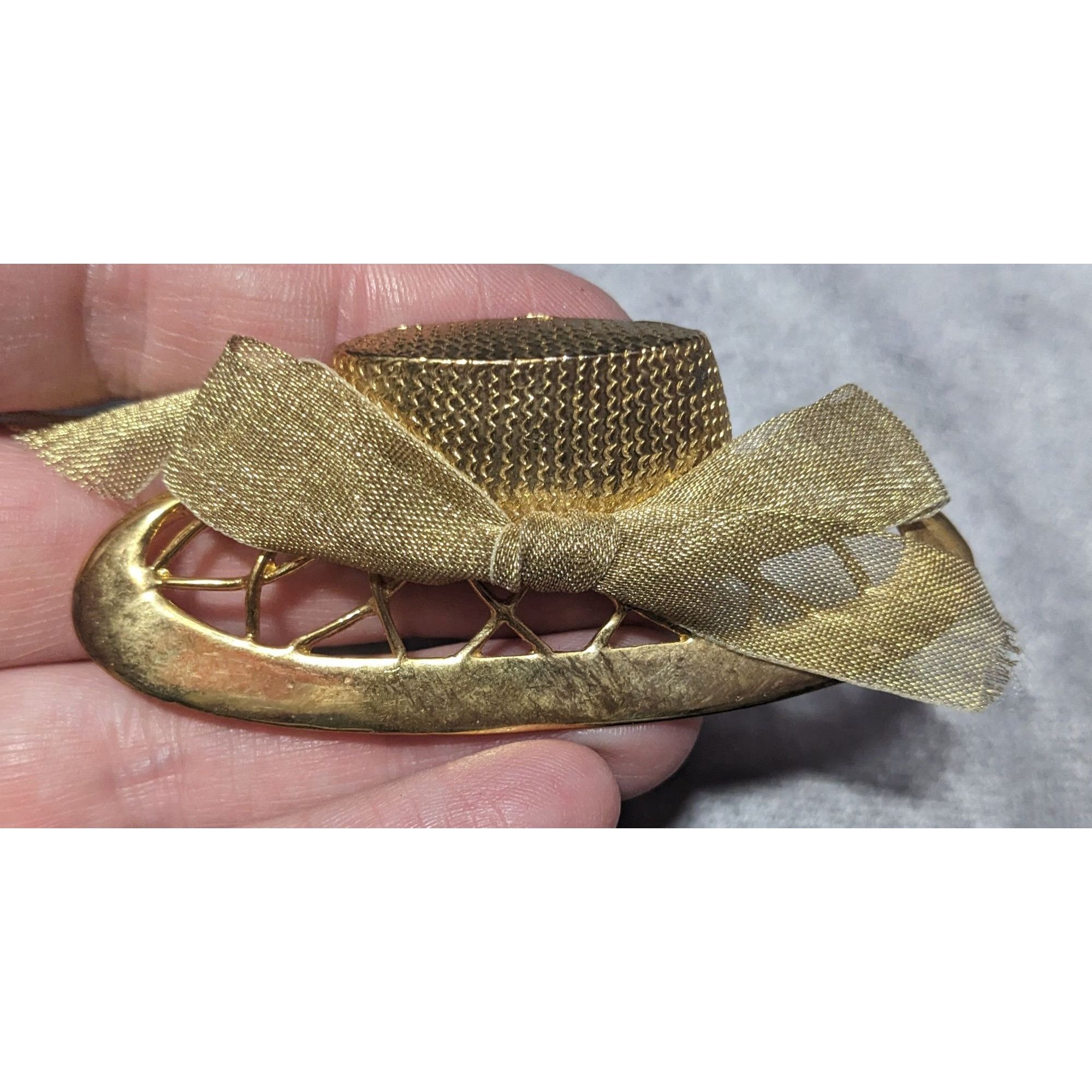 Other Vintage Casual Corner Sun Hat Brooch With Ribbon Bow Size ONE SIZE - 5 Thumbnail