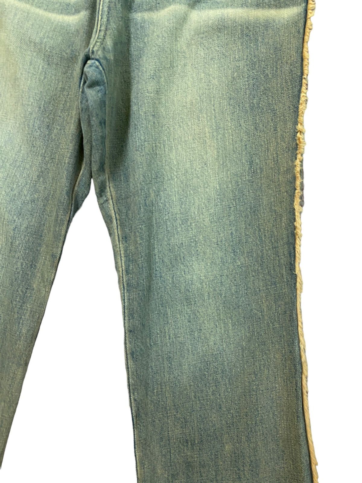Japanese Brand Flare LIVRE CLAIRE Rare Fur Design Bootcut Denim Size US 29 - 6 Thumbnail
