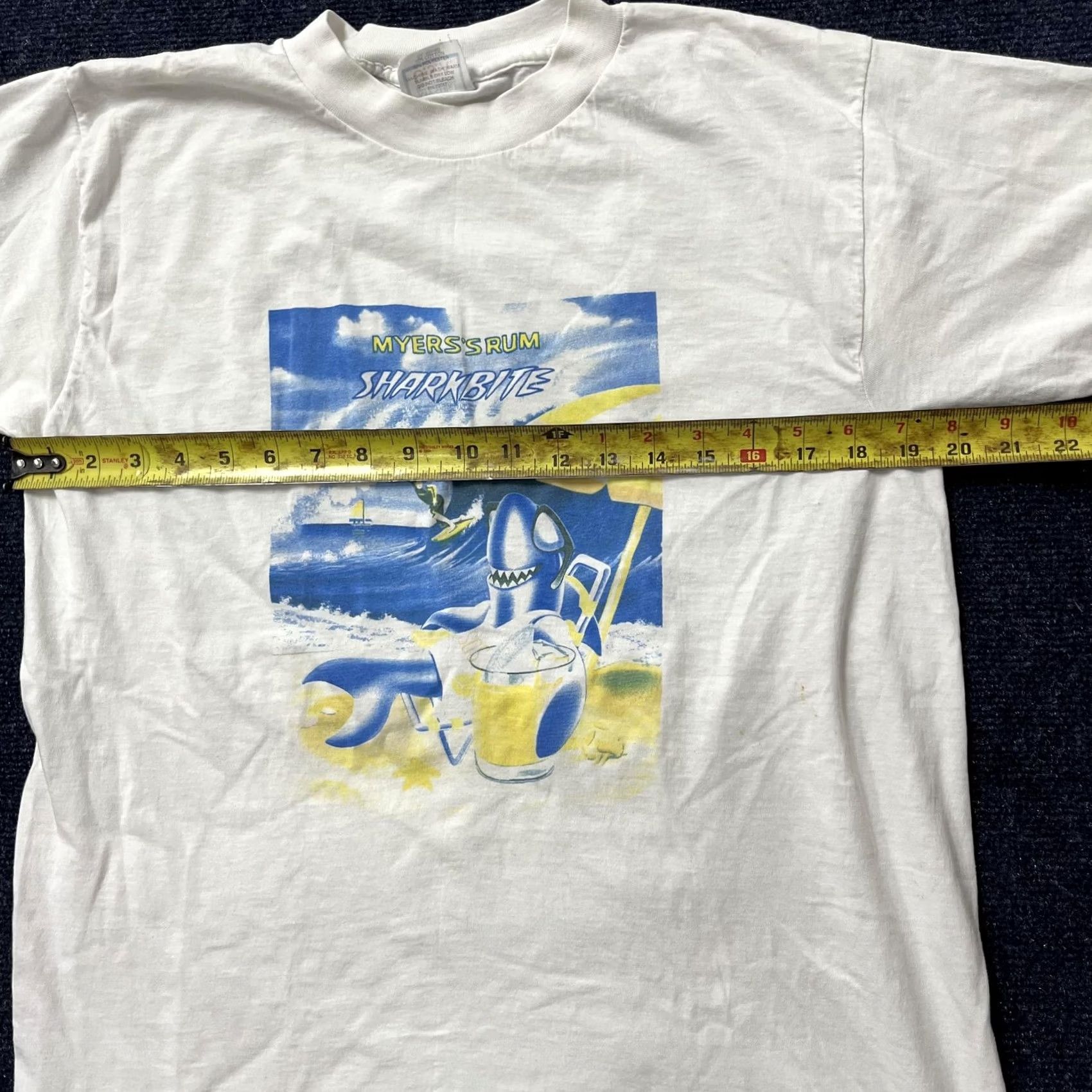 Vintage VINTAGE Myers Rum Shirt Mens XL White Sharkbite Tee 90s Single Stitch Size US XL / EU 56 / 4 - 7 Thumbnail