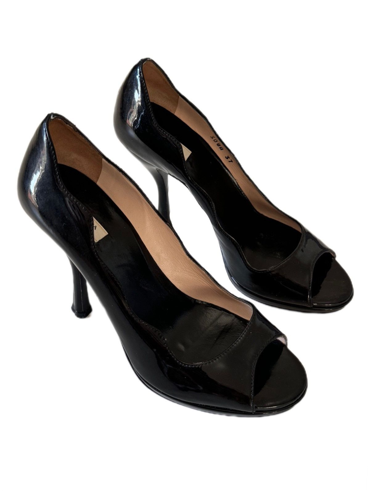 Prada PRADA Patent open toe shoes Size US 7 / IT 37 - 7 Thumbnail