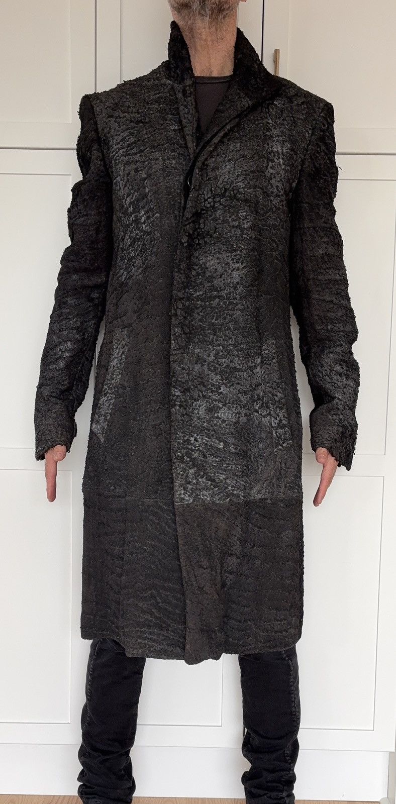 Carol Christian Poell GRAIL LM1550 WILD Cracked Leather Coat Size US L / EU 52-54 / 3 - 6 Thumbnail