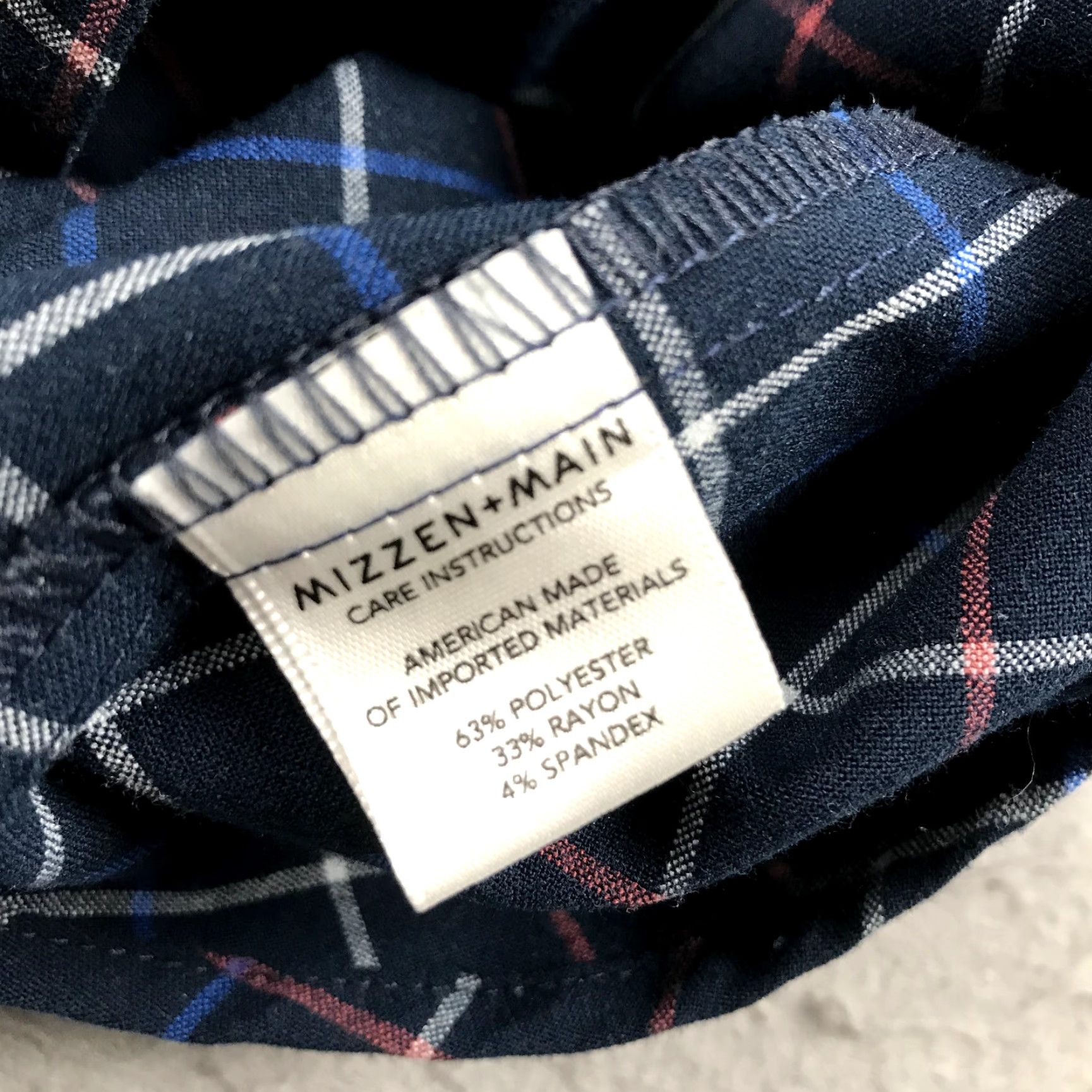 Mizzen+Main Mizzen+Main Shirt Mens Large Trim Fit Blue Check Rayon Made USA Casual Button-Up Size US L / EU 52-54 / 3 - 5 Thumbnail