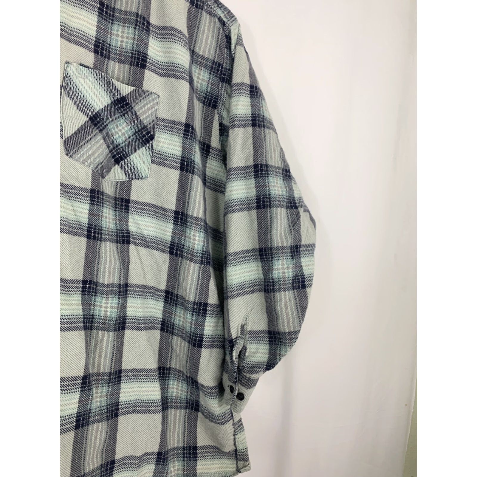 Vintage VINTAGE Saugatuck Mens 3XL Cotton Blue Plaid Flannel Button Up Shirt Size US XXL / EU 58 / 5 - 3 Thumbnail