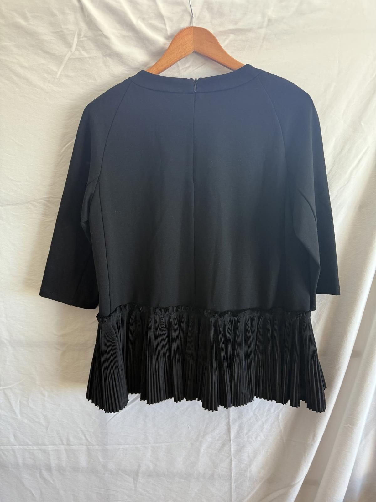 Other MEIMEIJ Black Short Sleeve Top with Pleated Hem Size S / US 4 / IT 40 - 5 Thumbnail