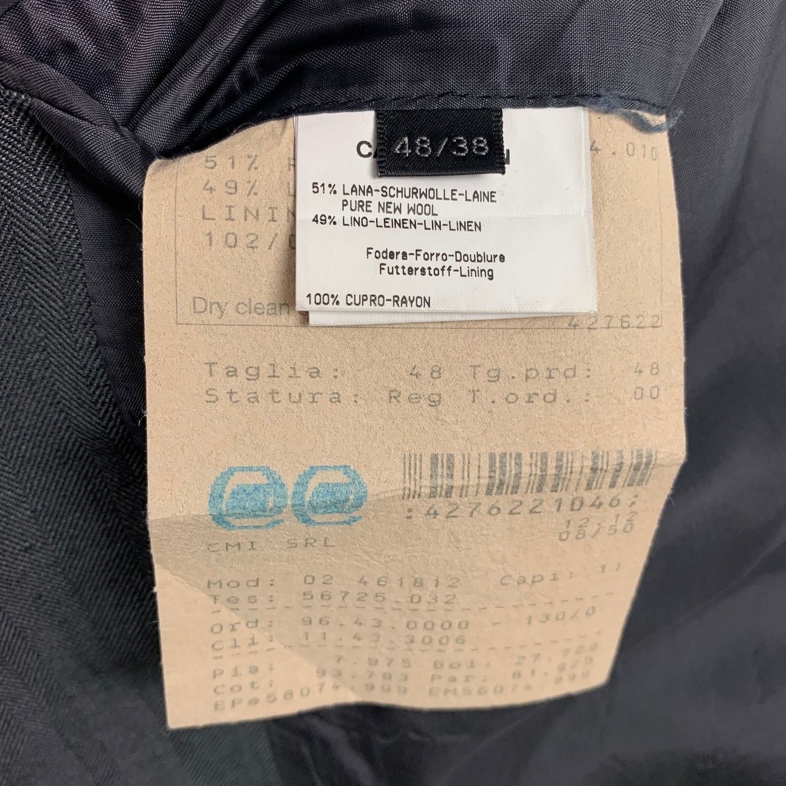 Calvin Klein Size 38 Charcoal Wool Linen Sport Coat Size 38R - 6 Thumbnail