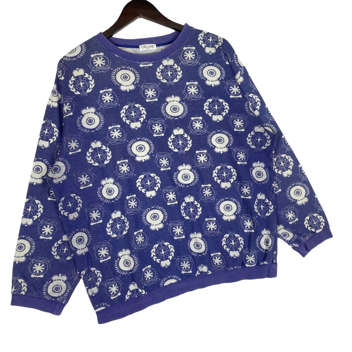 Celine Vintage 90s Celine Sweatshirt All Over Print Made In Japan Size L / US 10 / IT 46 - 2 Thumbnail