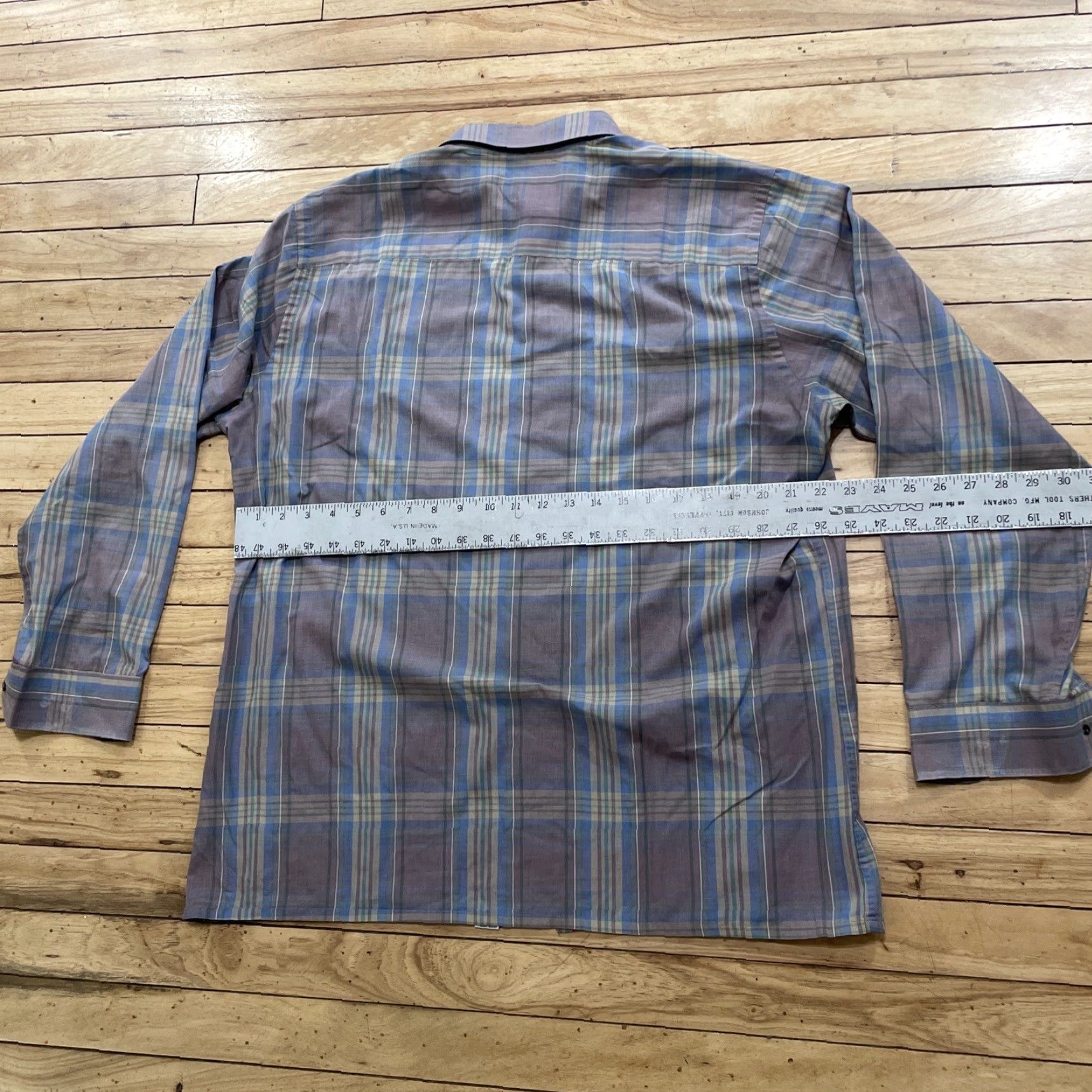 Vintage VINTAGE Roland Button-Up Shirt Men XL Plum Purple Plaid Retro fade Grunge XL Size US XL / EU 56 / 4 - 6 Thumbnail