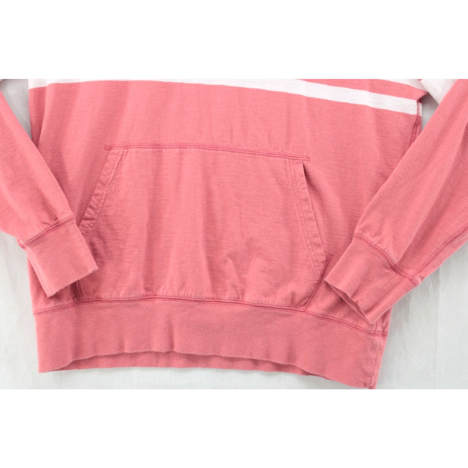 J.Crew J Crew Hoodie Women's Large Red and White Striped Pullover Knit Top Beachie Size L / US 10 / IT 46 - 2 Thumbnail