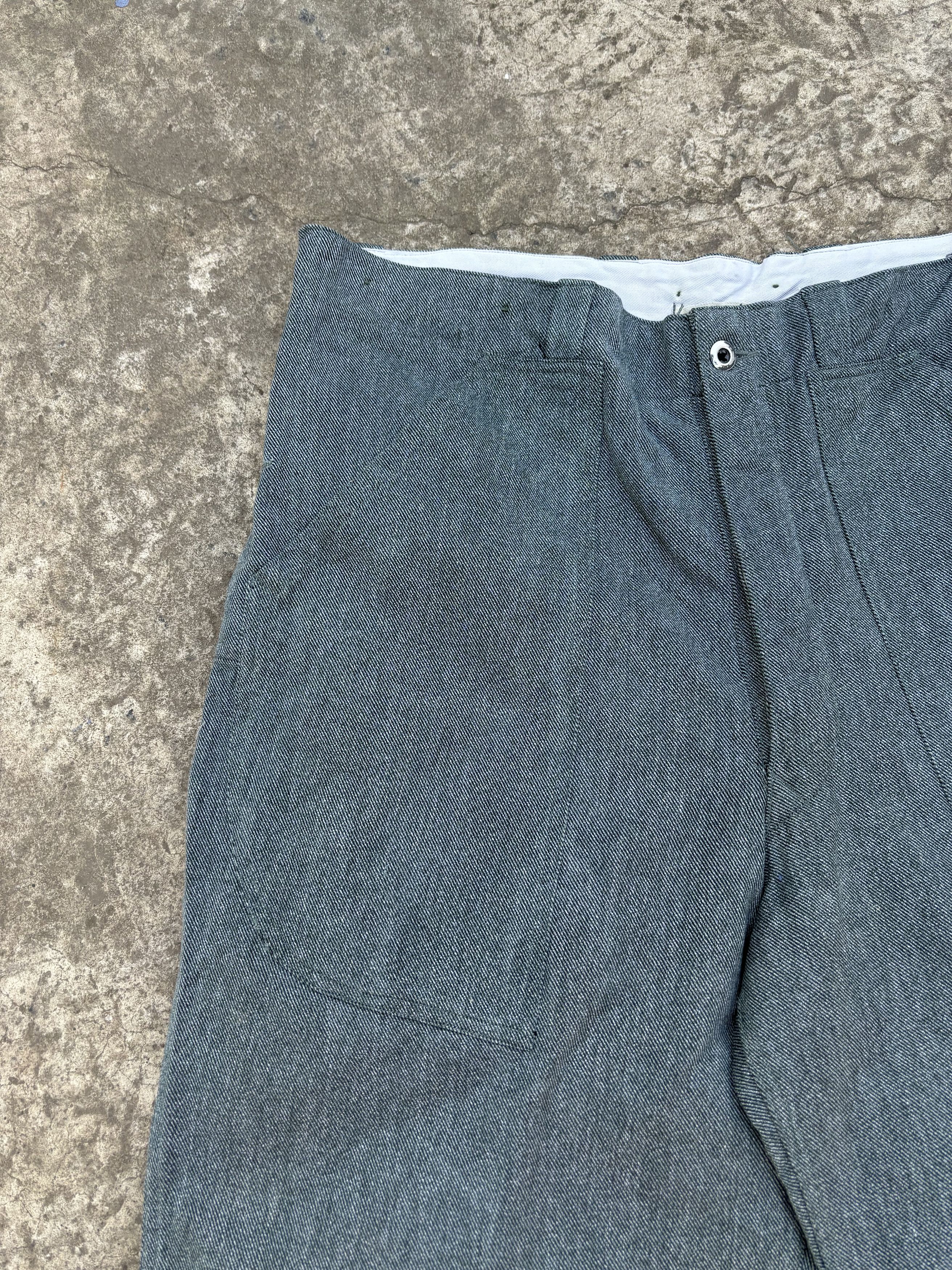Le Laboureur Vintage 60s Swiss Army Salt n Pepper Prison Work Denim Pants Size US 36 / EU 52 - 4 Thumbnail